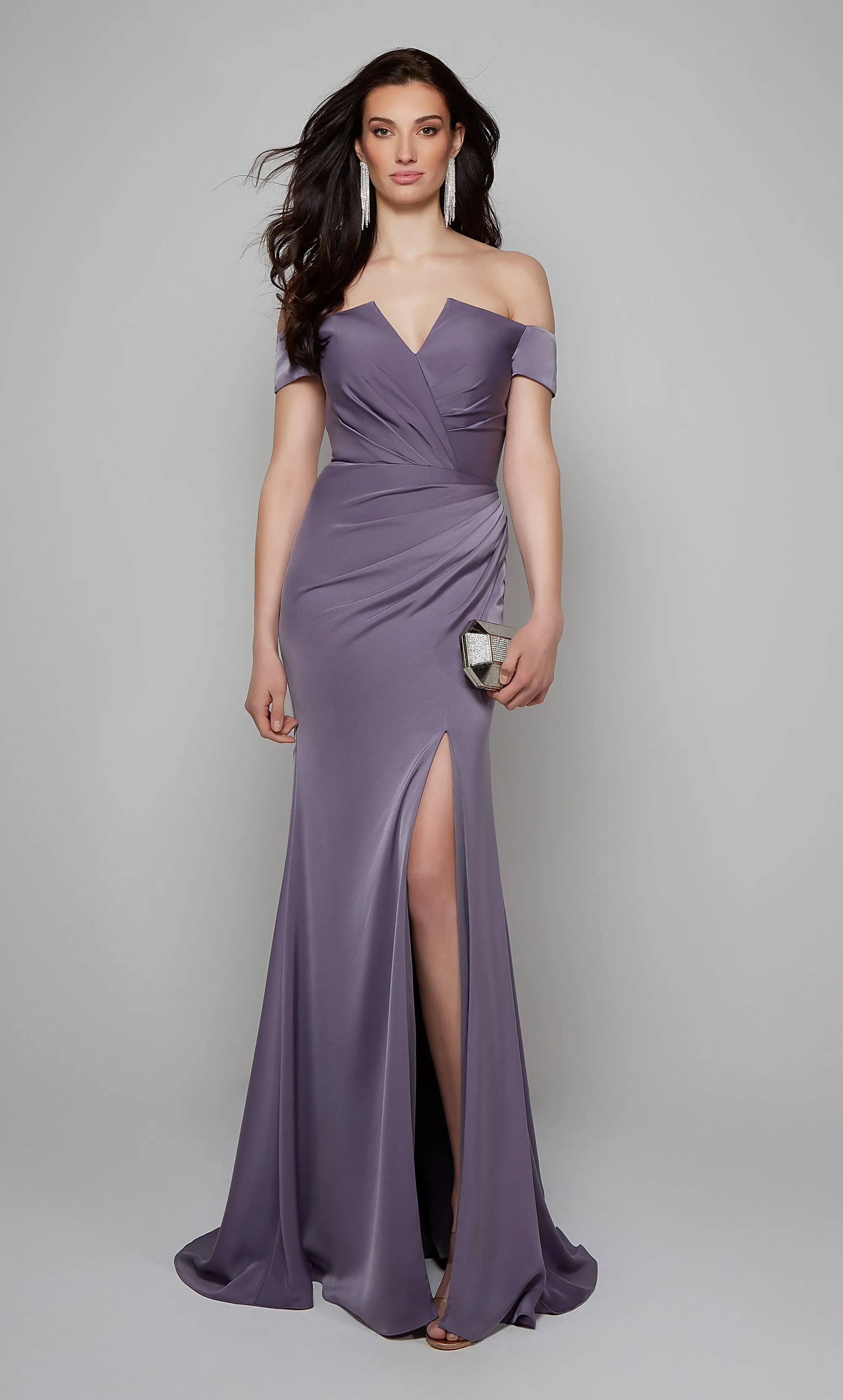 ALYCE Paris 27558 Special Occasion Off The Shoulder Neckline Slit Straight Dress sold by Alyce Paris product image thumbnail 3