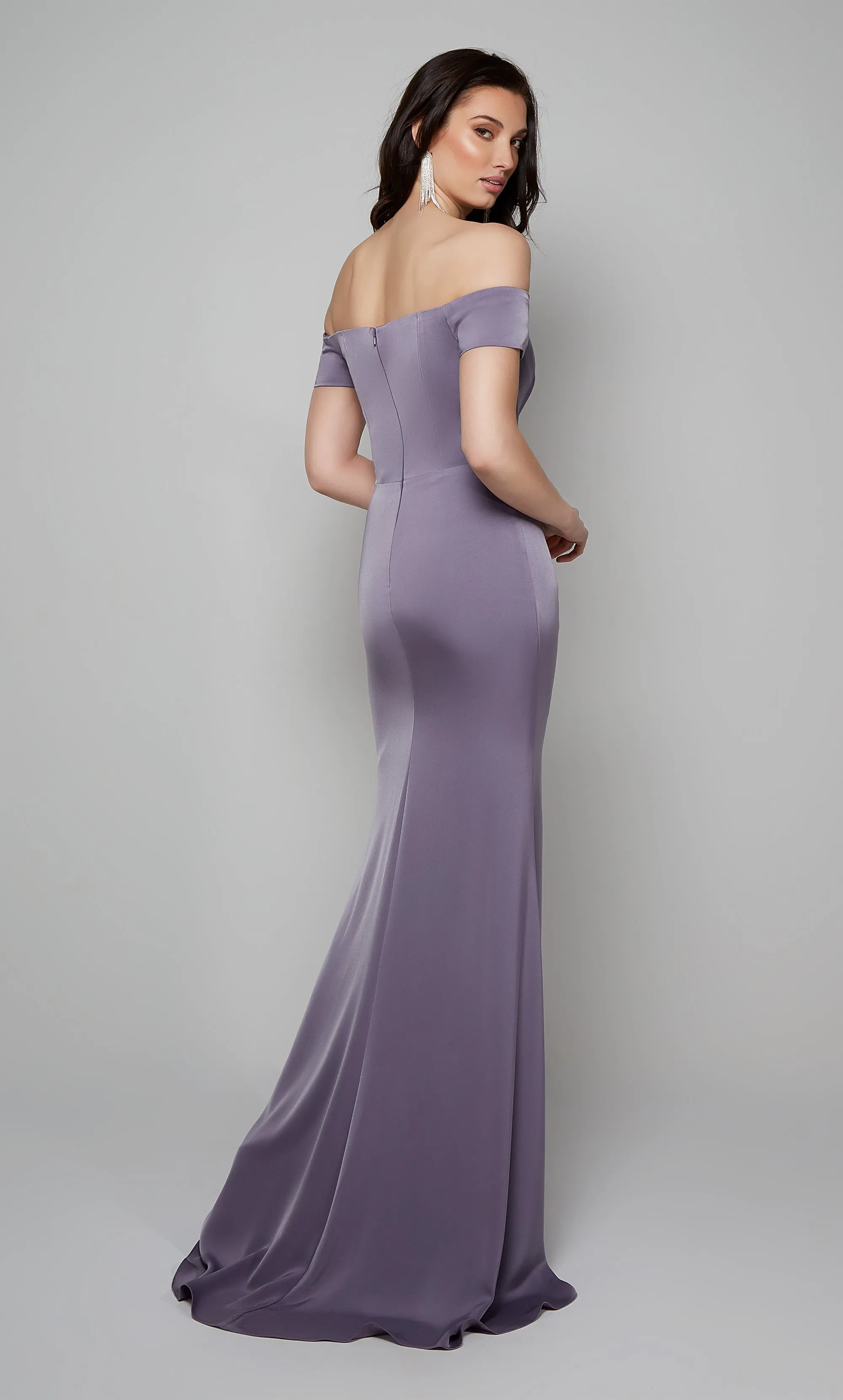 ALYCE Paris 27558 Special Occasion Off The Shoulder Neckline Slit Straight Dress sold by Alyce Paris product image thumbnail 4