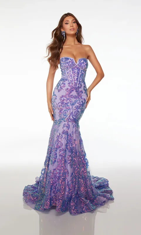 Formal Dress: 61663. Long, Strapless Neckline, Fit N Flare sold by Alyce Paris