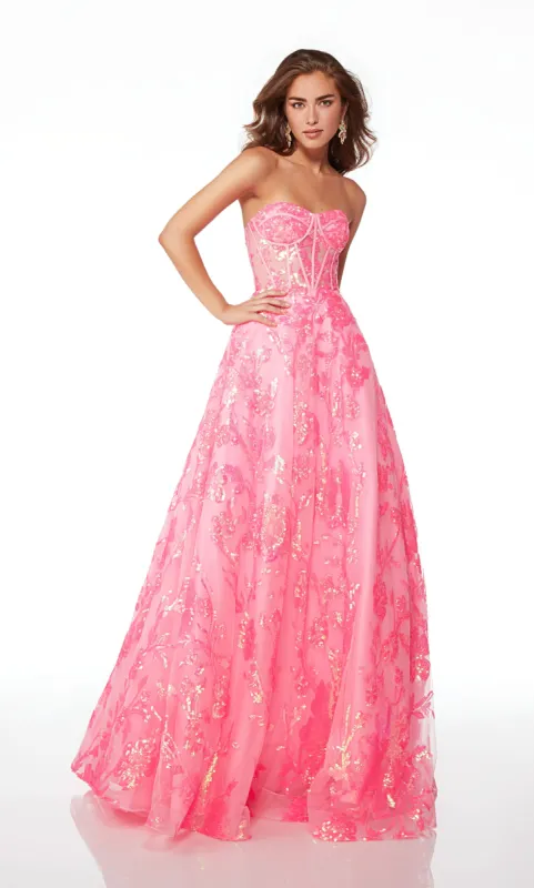 Formal Dress: 61515. Long, Strapless, Ballgown, Lace-up Back sold by Alyce Paris