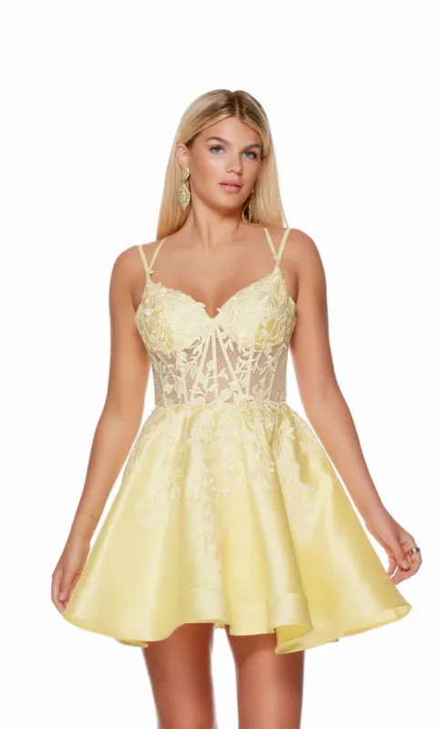 Formal Dress: 3136. Short, V-neck, A-line, Lace-up Back sold by Alyce Paris