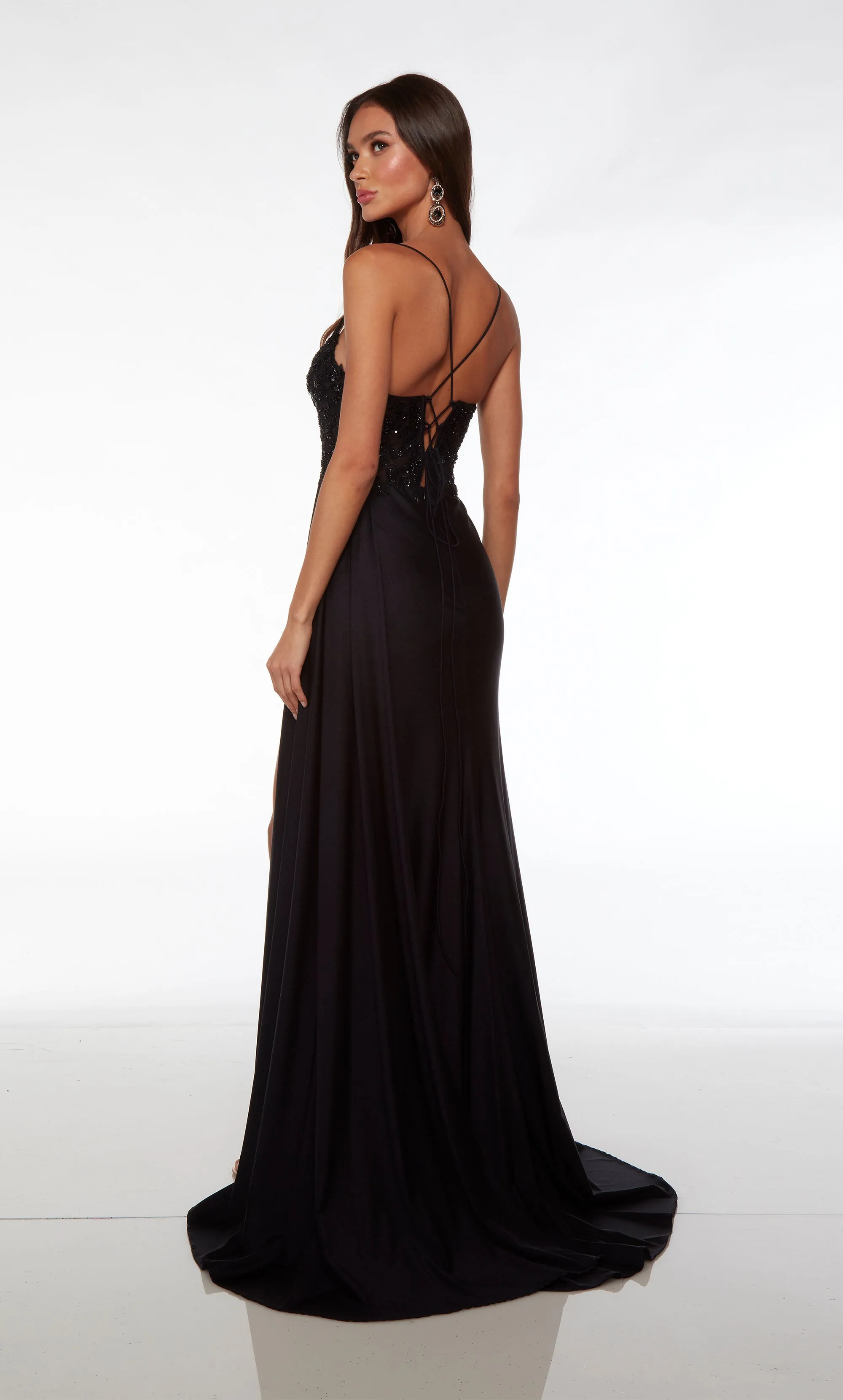ALYCE Paris 61701 Alyce Long Plunging Slit Straight Dress sold by Alyce Paris product image thumbnail 2