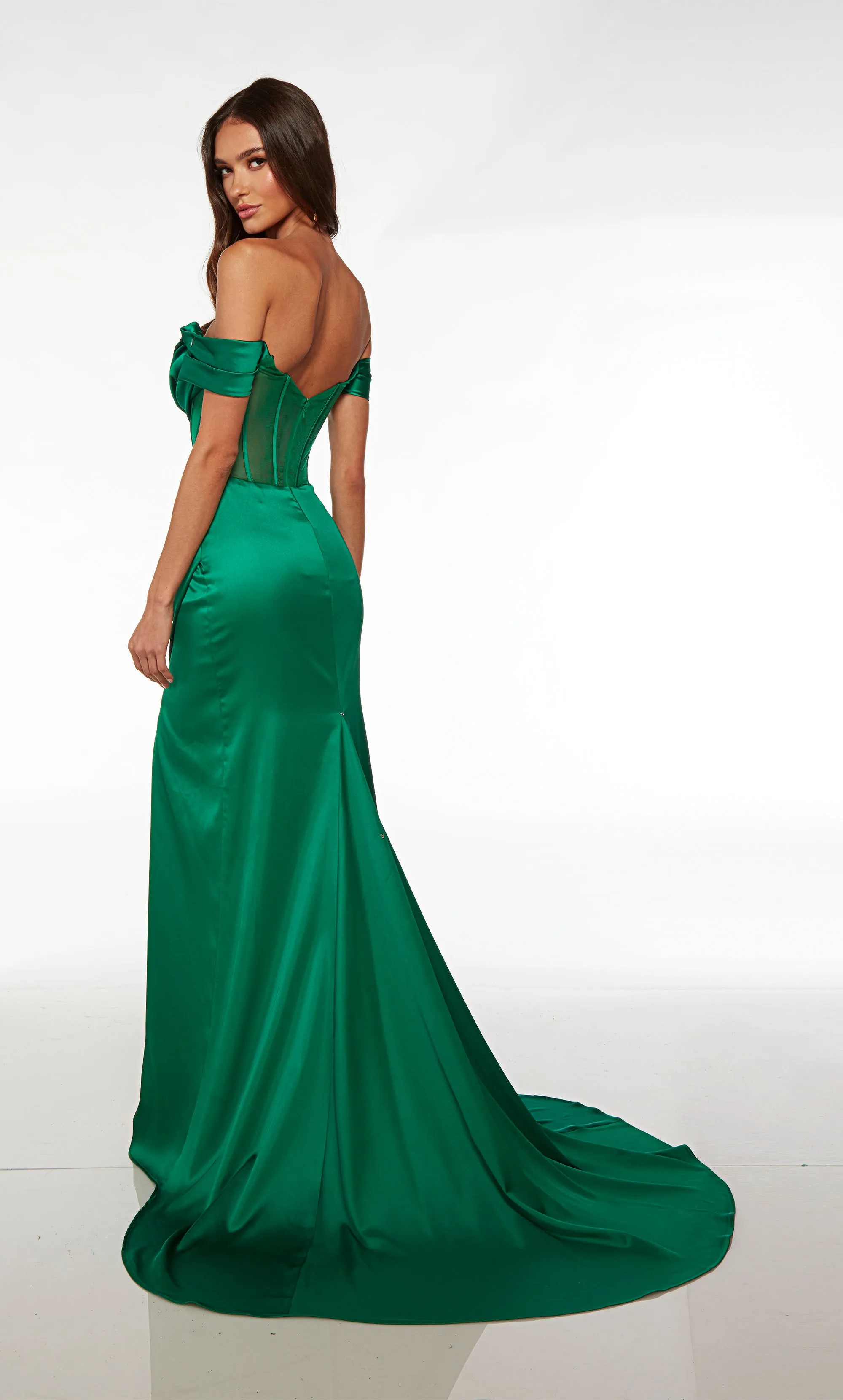 ALYCE Paris 61572 Alyce Long Off The Shoulder Illusion Straight Dress sold by Alyce Paris product image thumbnail 2