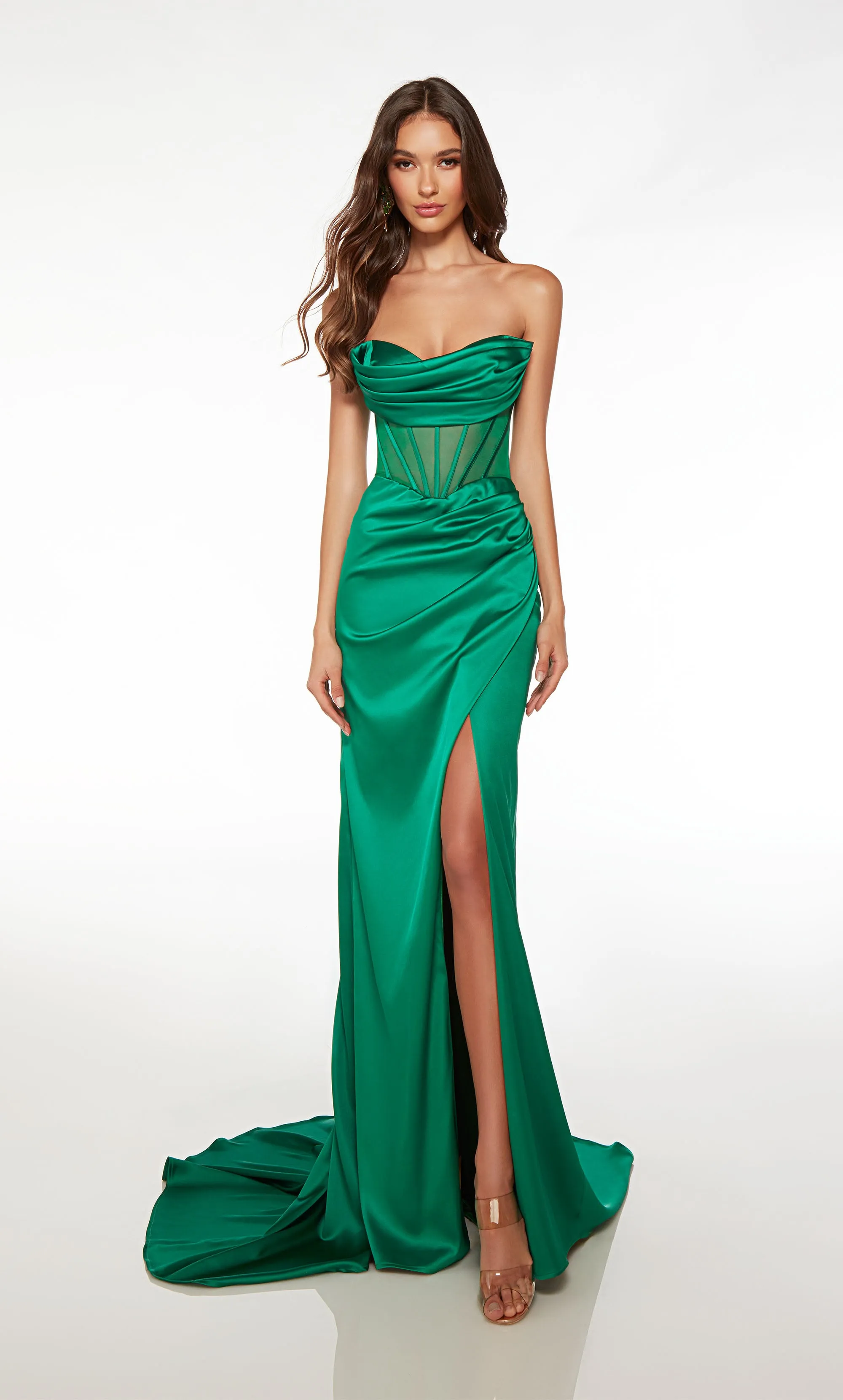 ALYCE Paris 61572 Alyce Long Off The Shoulder Illusion Straight Dress sold by Alyce Paris product image thumbnail 3