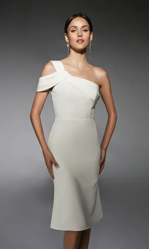 ALYCE Paris 70054 Bridal One Shoulder Neckline Elegant Straight Dress sold by Alyce Paris