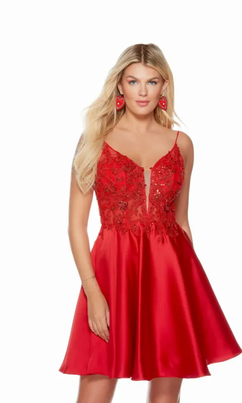 Formal Dress: 3120. Short, Plunging Neckline, A-line sold by Alyce Paris