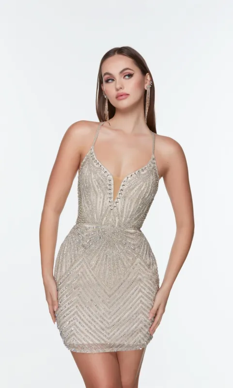 Formal Dress: 4508. Short, Plunging Neckline, Straight sold by Alyce Paris