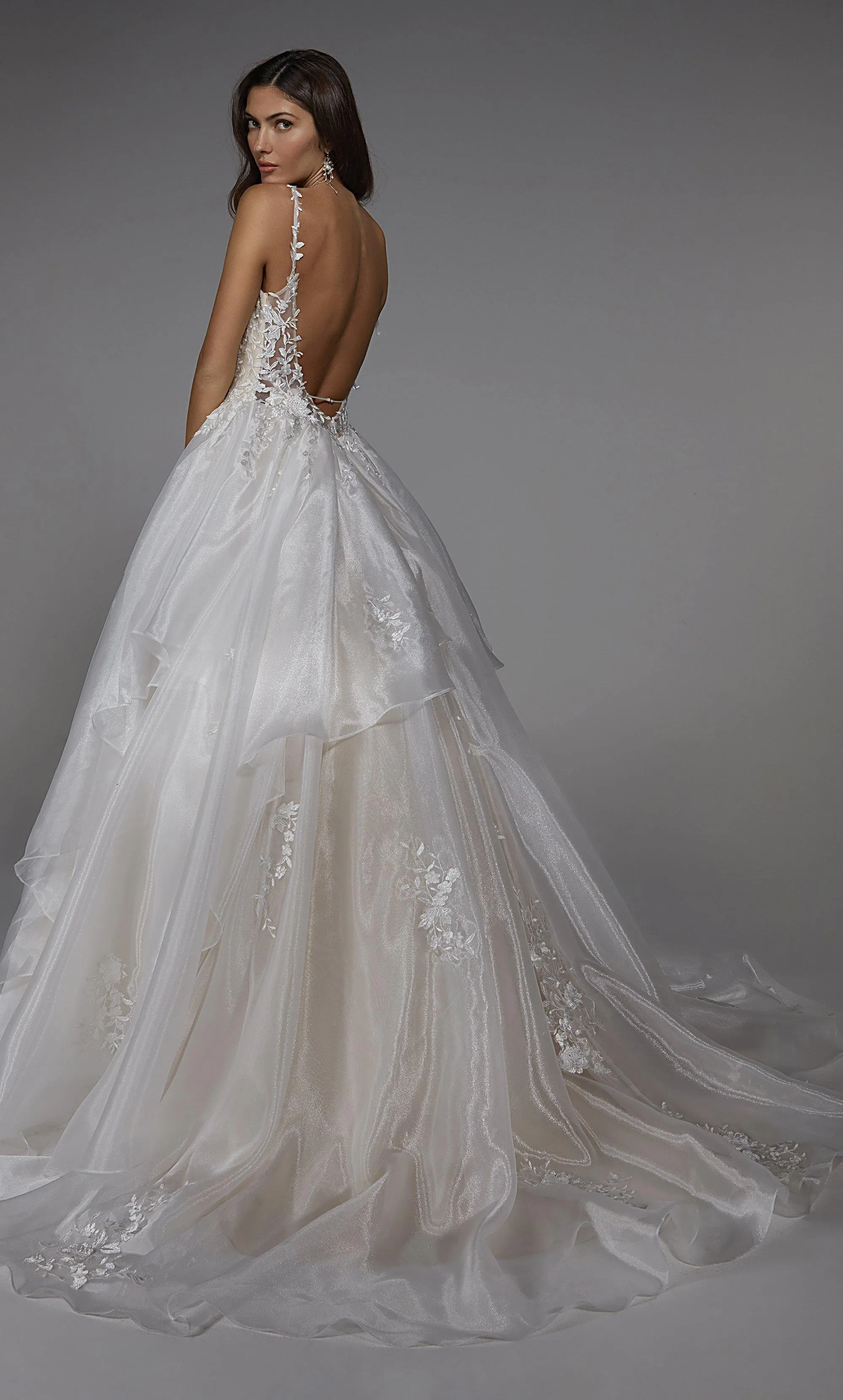 ALYCE Paris 7047 Bridal Plunging Neckline Waterfall Ballgown Dress sold by Alyce Paris product image thumbnail 2