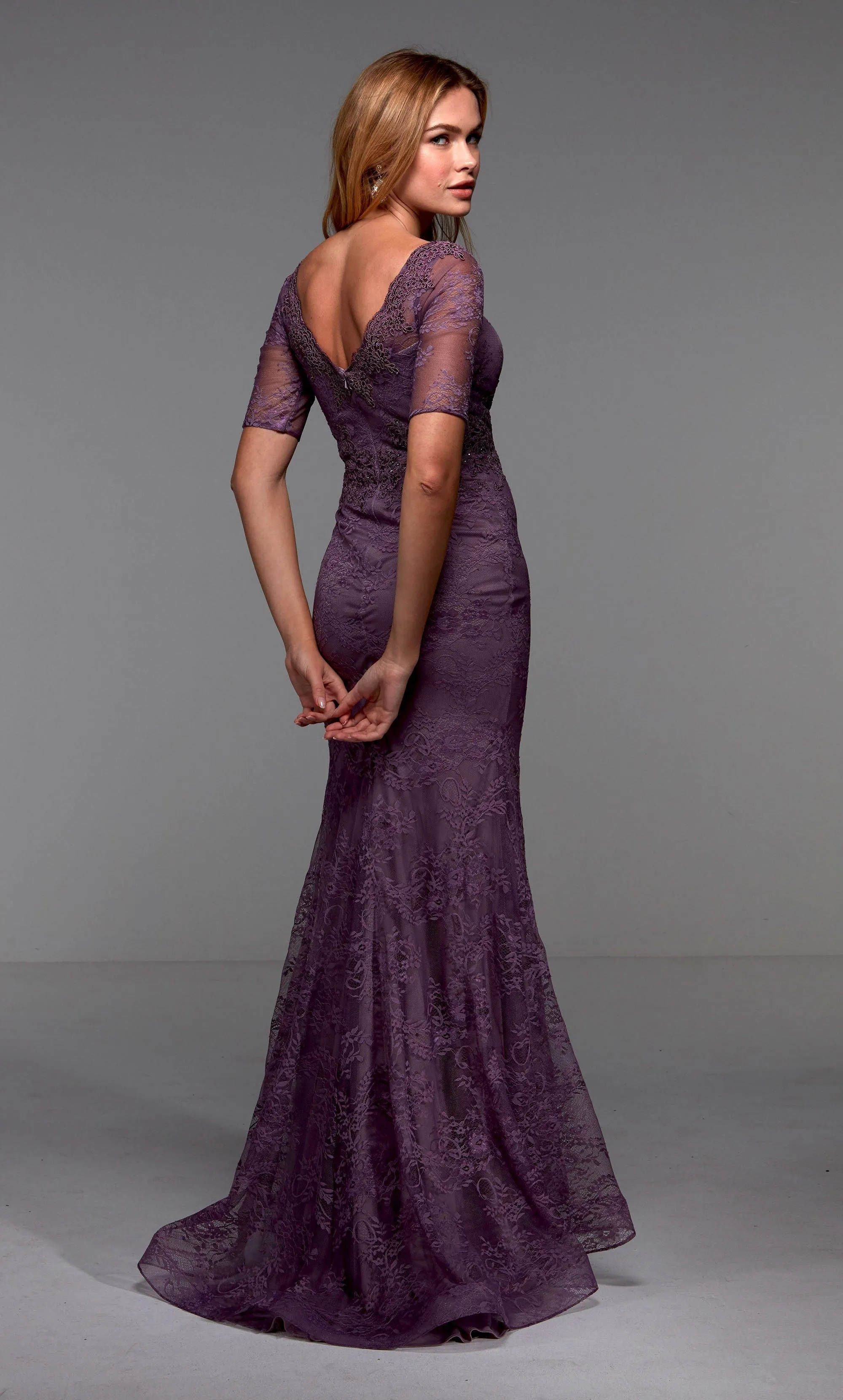 ALYCE Paris 27536 Special Occasion Illusion Neckline Train Mermaid Dress sold by Alyce Paris product image thumbnail 2