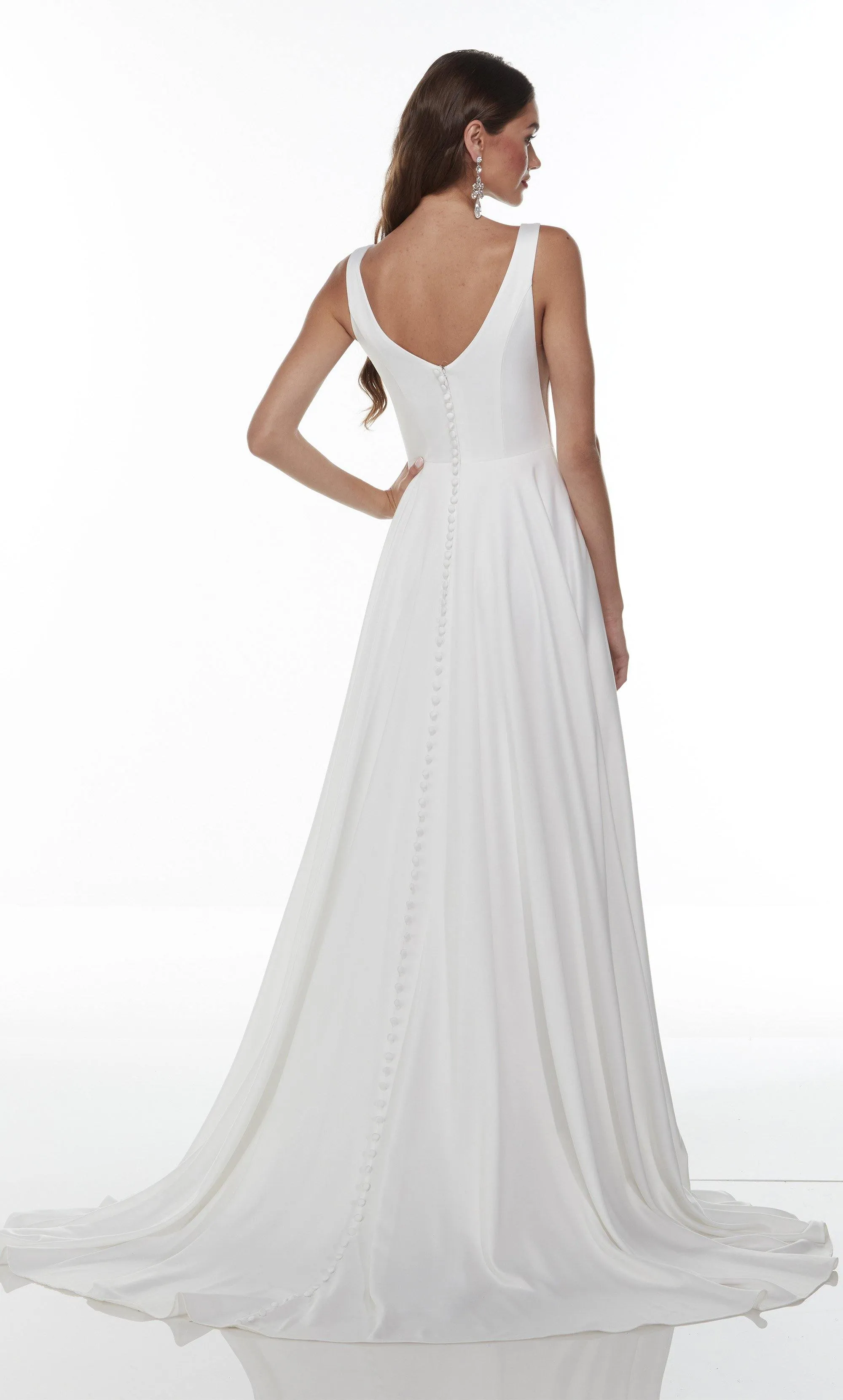 ALYCE Paris 7053 Bridal Boat Neckline Train A Line Dress sold by Alyce Paris product image thumbnail 2