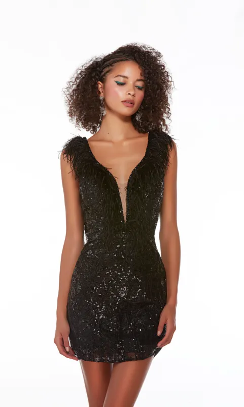Formal Dress: 4676. Short, Plunging Neckline, Straight, Open Back sold by Alyce Paris