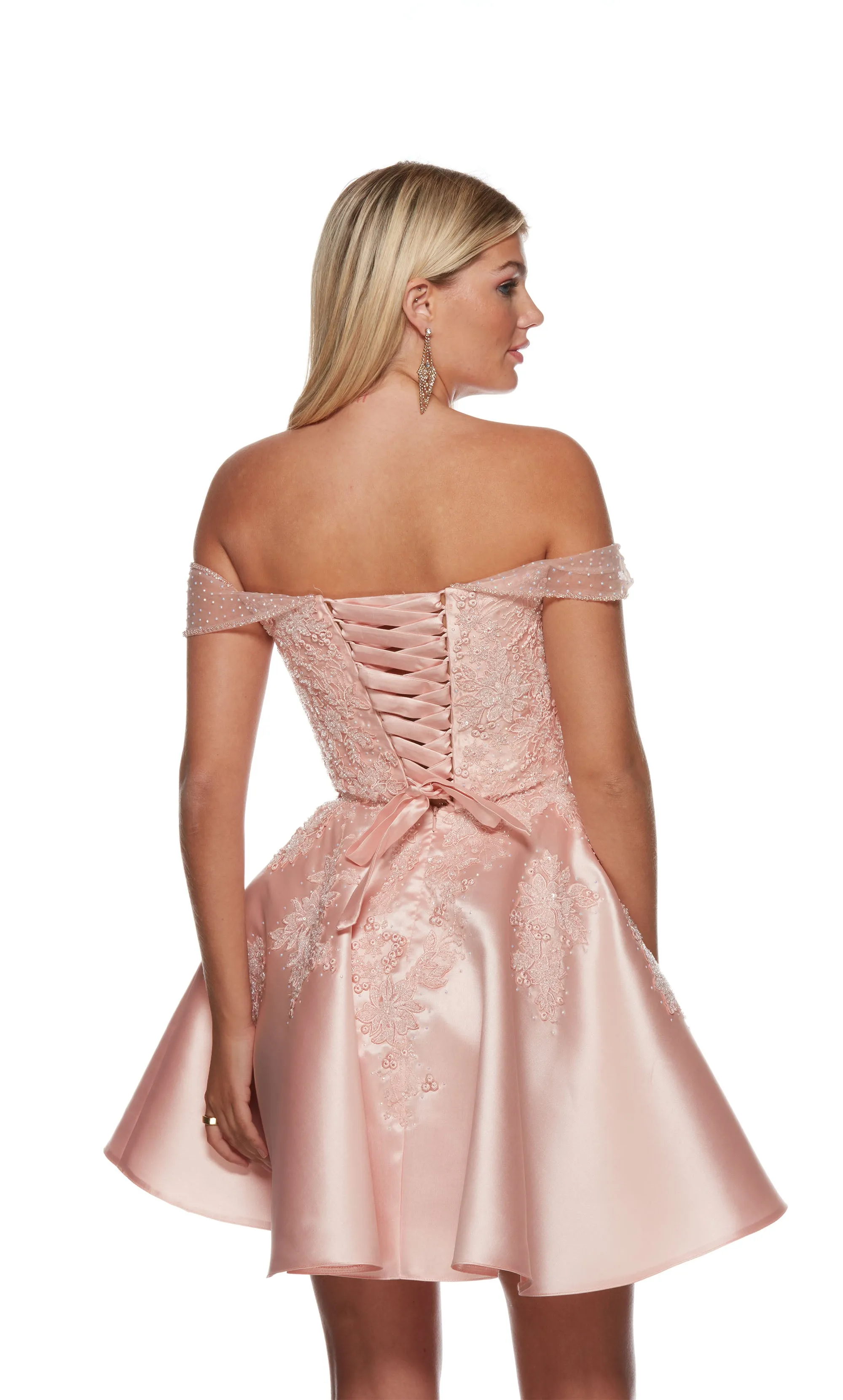 Formal Dress: 3128. Short, Off The Shoulder, A-line, Lace-up Back sold by Alyce Paris product image thumbnail 2