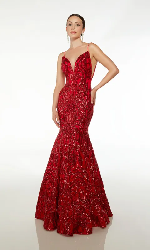 ALYCE Paris 61607 Alyce Long Plunging Embellished Mermaid Dress sold by Alyce Paris