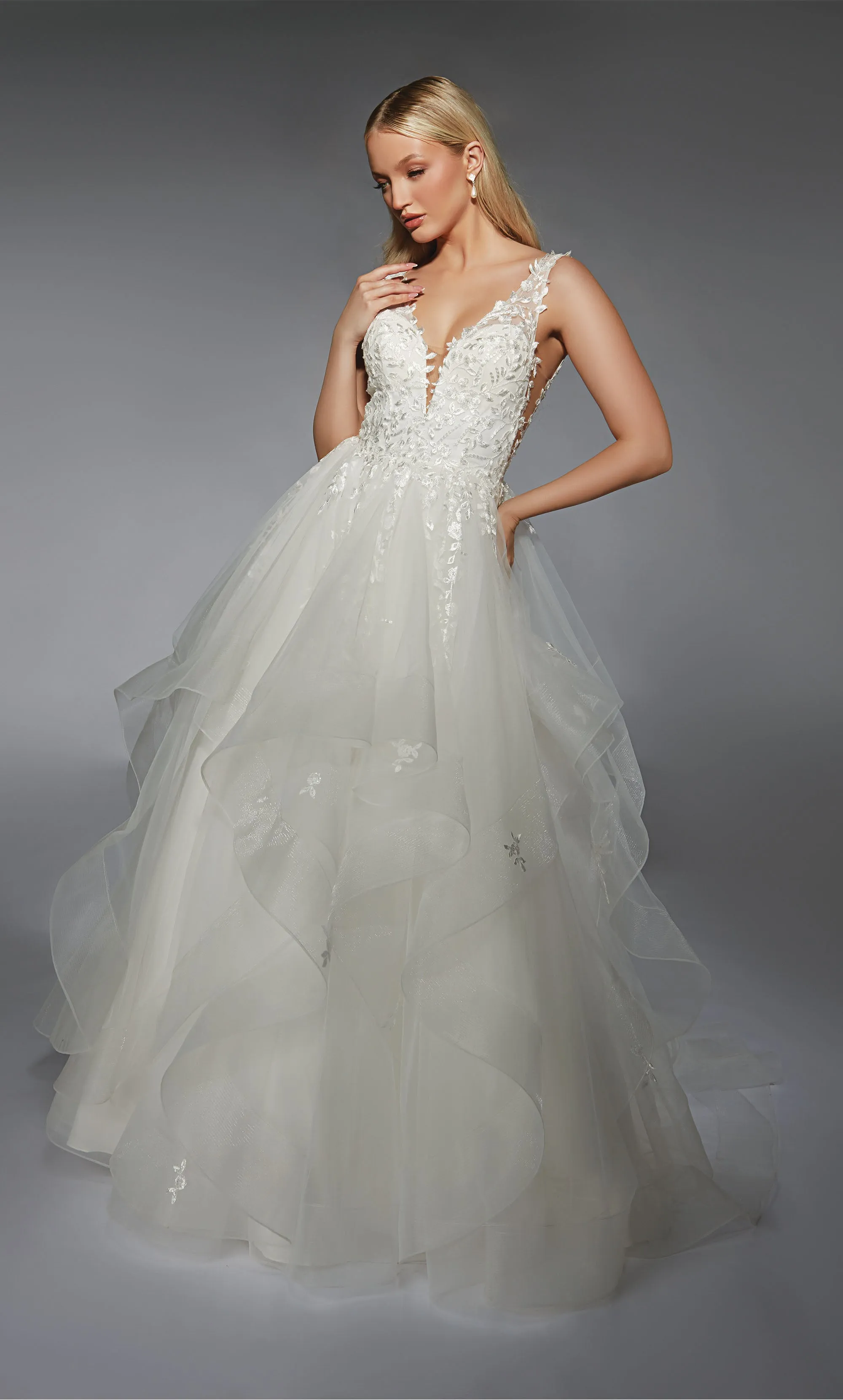 ALYCE Paris 7126 Bridal Plunging Neckline Corset Ballgown Dress sold by Alyce Paris product image thumbnail 3