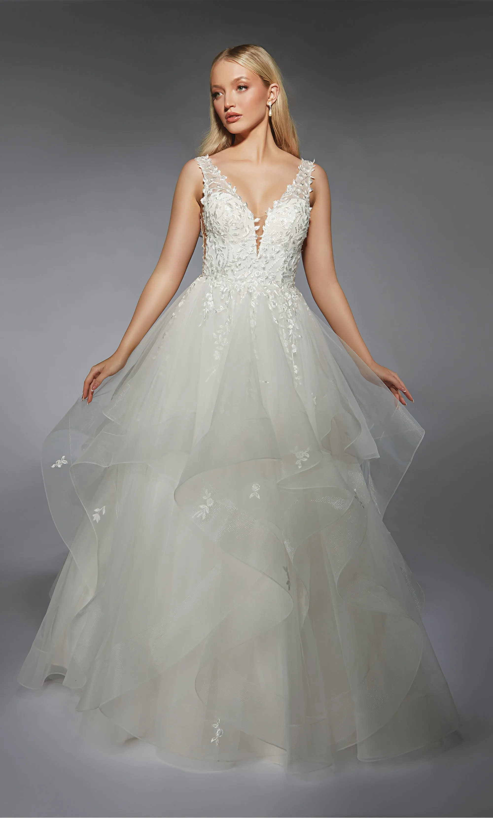 ALYCE Paris 7126 Bridal Plunging Neckline Corset Ballgown Dress sold by Alyce Paris product image thumbnail 4