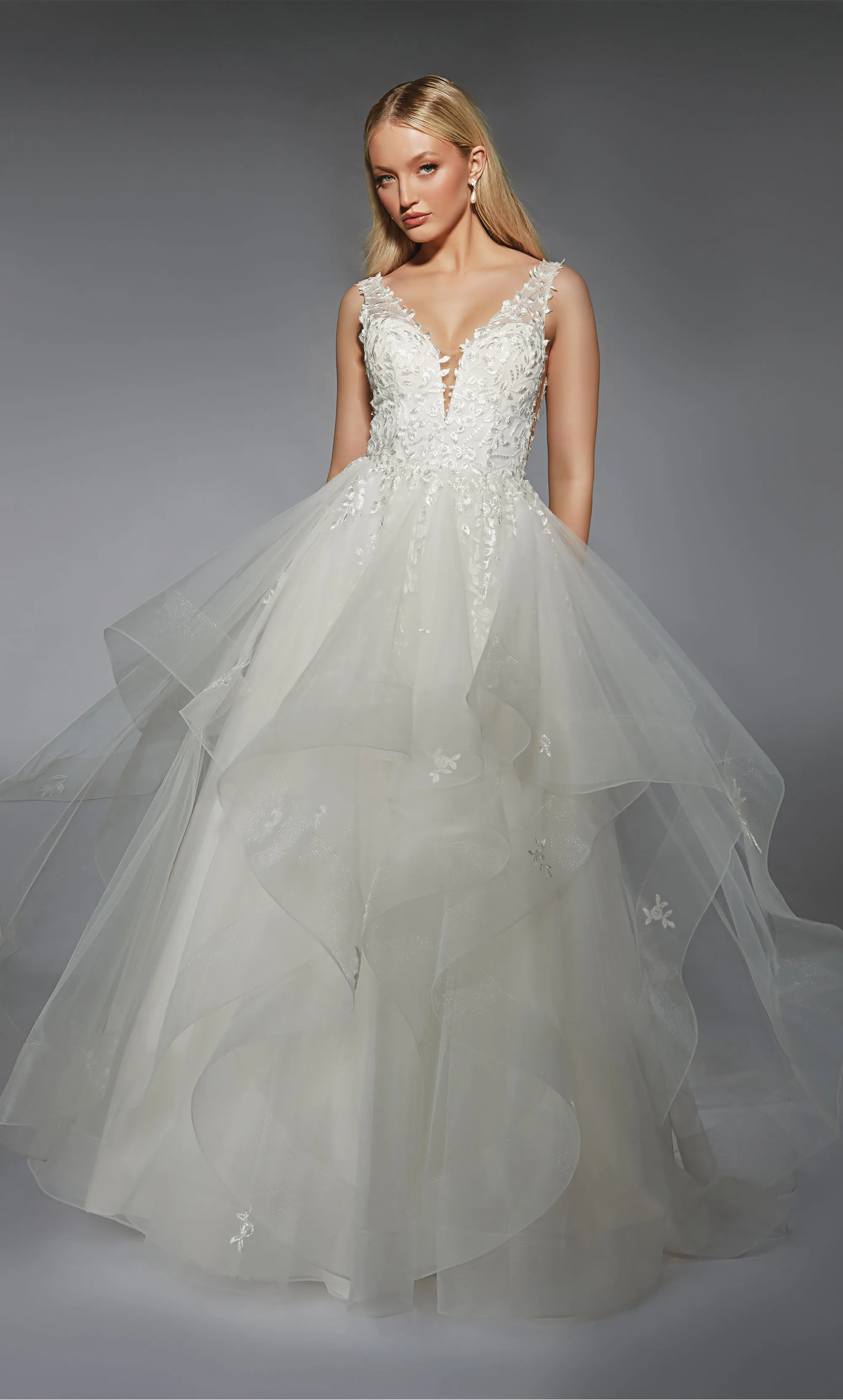 ALYCE Paris 7126 Bridal Plunging Neckline Corset Ballgown Dress sold by Alyce Paris product image thumbnail 2