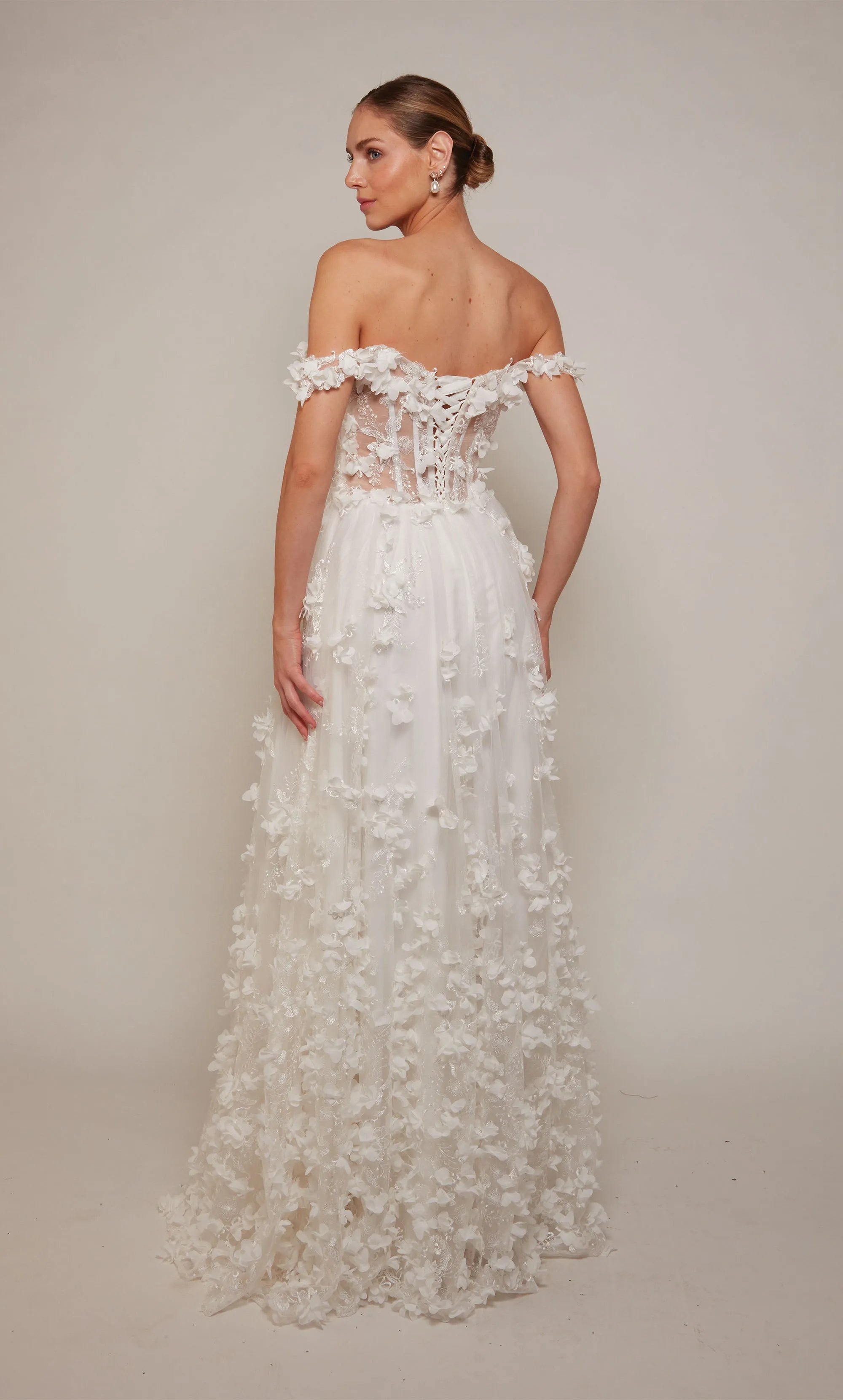 ALYCE Paris 61308 Alyce Long Off The Shoulder Neckline Embellished A Line Dress sold by Alyce Paris product image thumbnail 3