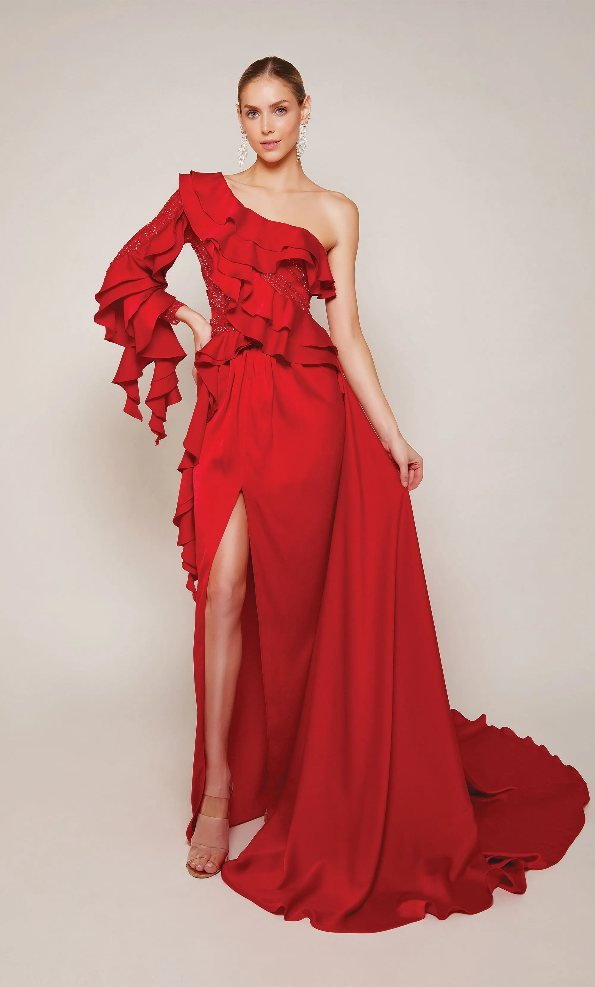 Formal Dress: 27648. Long, One Shoulder, Straight, Closed Back sold by Alyce Paris product image thumbnail 4