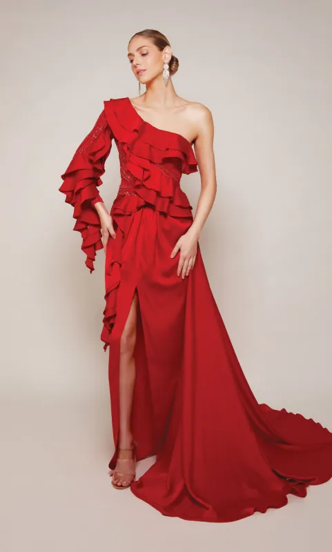 Formal Dress: 27648. Long, One Shoulder, Straight, Closed Back sold by Alyce Paris