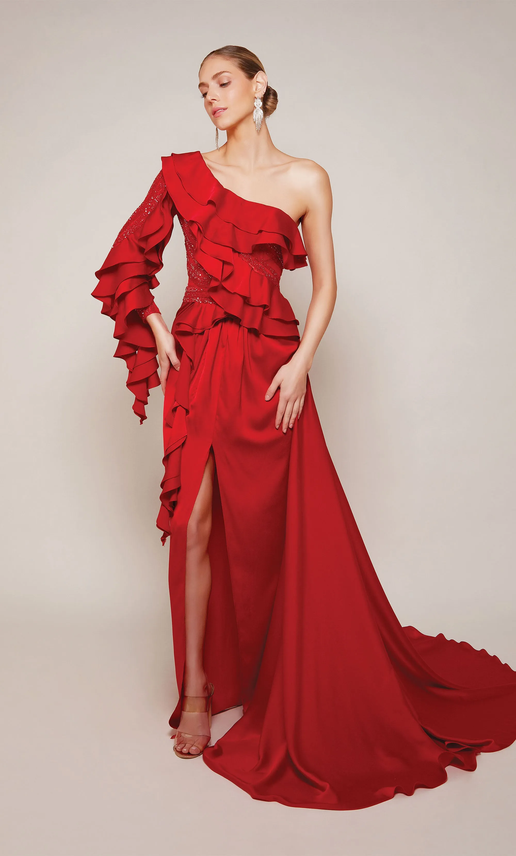 Formal Dress: 27648. Long, One Shoulder, Straight, Closed Back sold by Alyce Paris