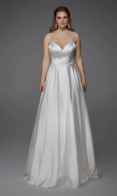 ALYCE Paris 7009 Bridal V-neckline Simple A Line Dress sold by Alyce Paris