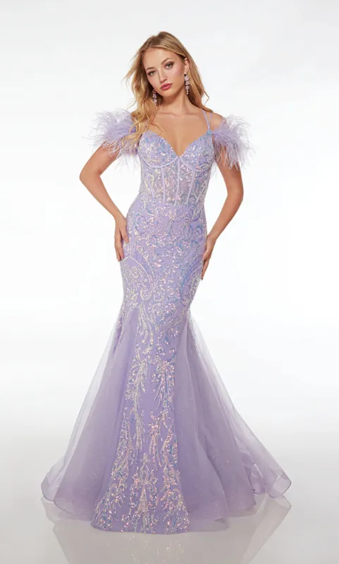 Formal Dress: 61653. Long, Spaghetti Strap Neckline, Mermaid sold by Alyce Paris