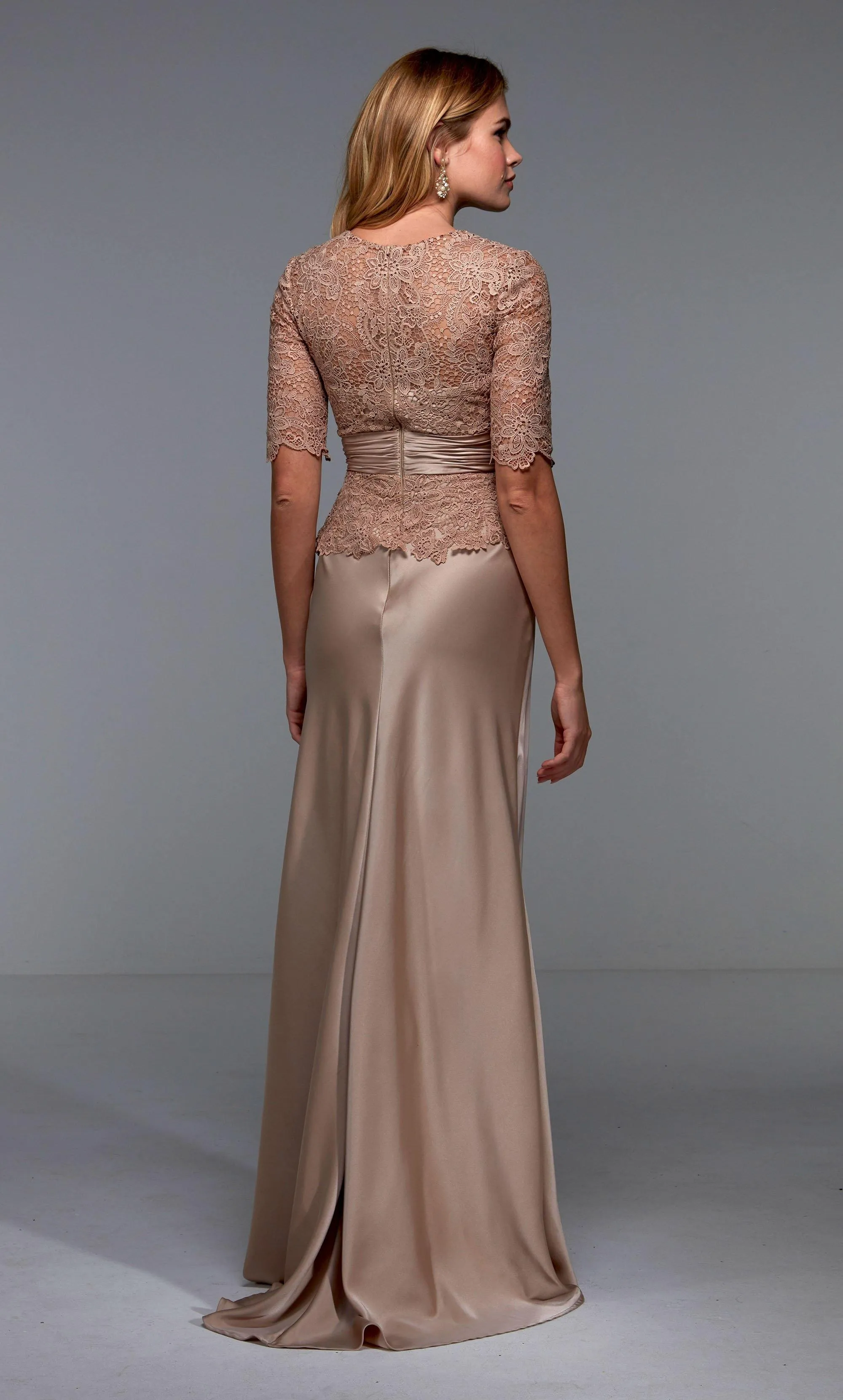 Formal Dress: 27527. Long Peplum Dress, Illusion Neckline, Straight sold by Alyce Paris product image thumbnail 2