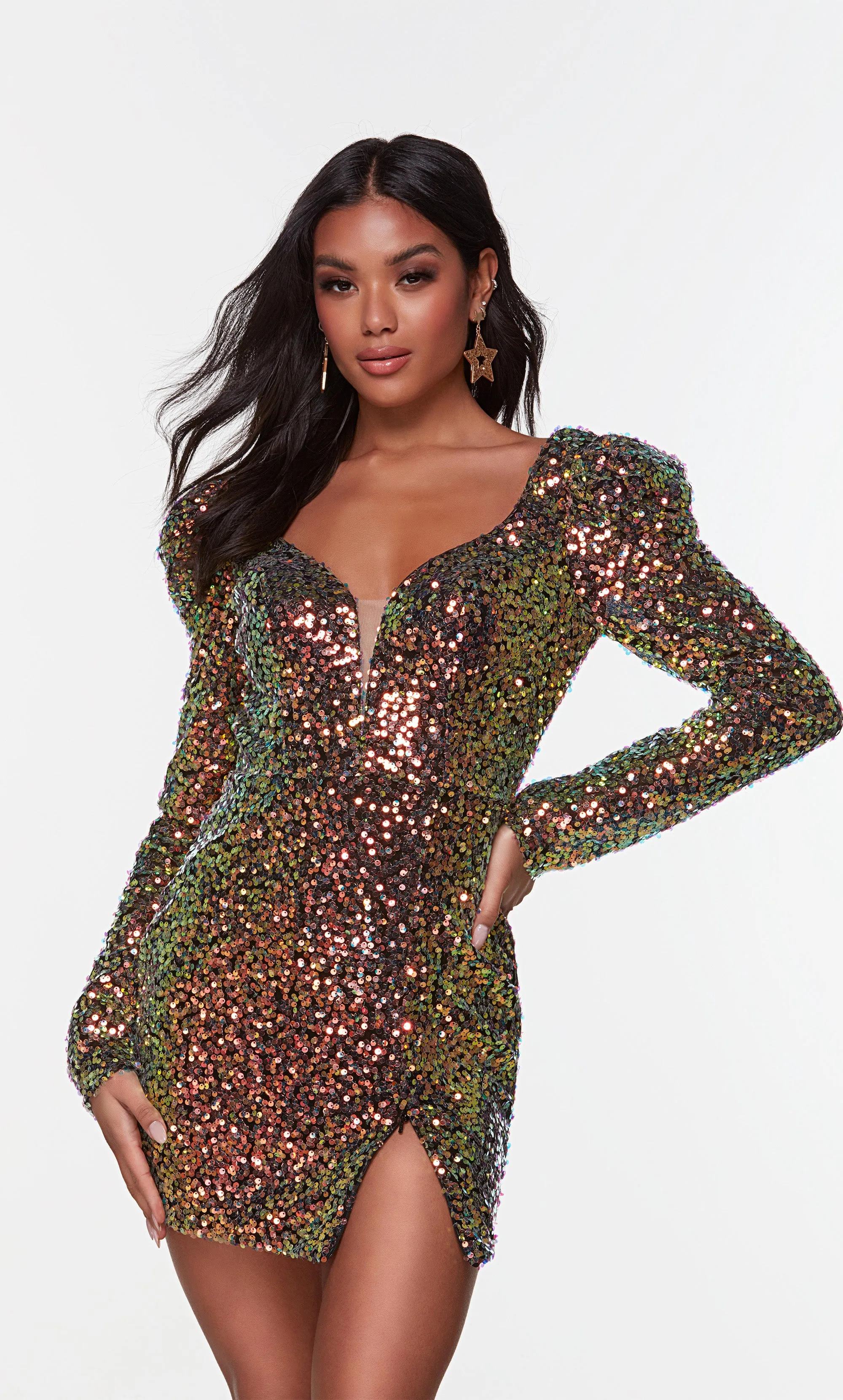 Formal Dress: 4540. Short, Plunging Neckline, Straight sold by Alyce Paris product image thumbnail 3