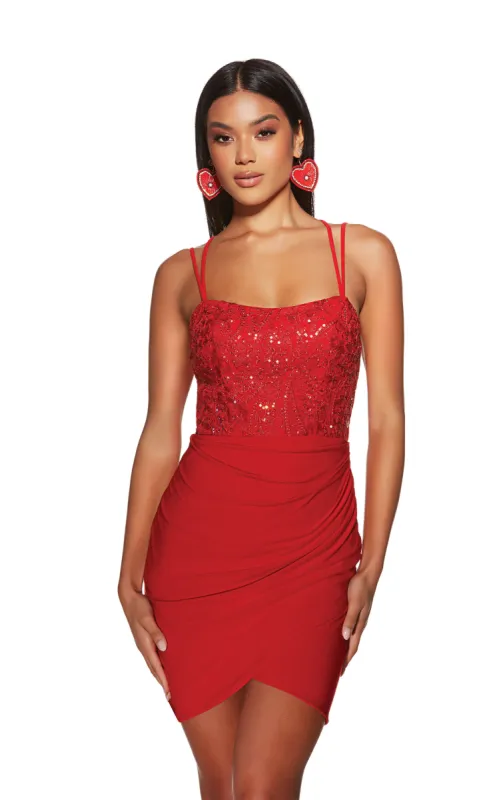 ALYCE Paris 4815 Homecoming Short Straight Across Ruched/draped Straight Dress sold by Alyce Paris