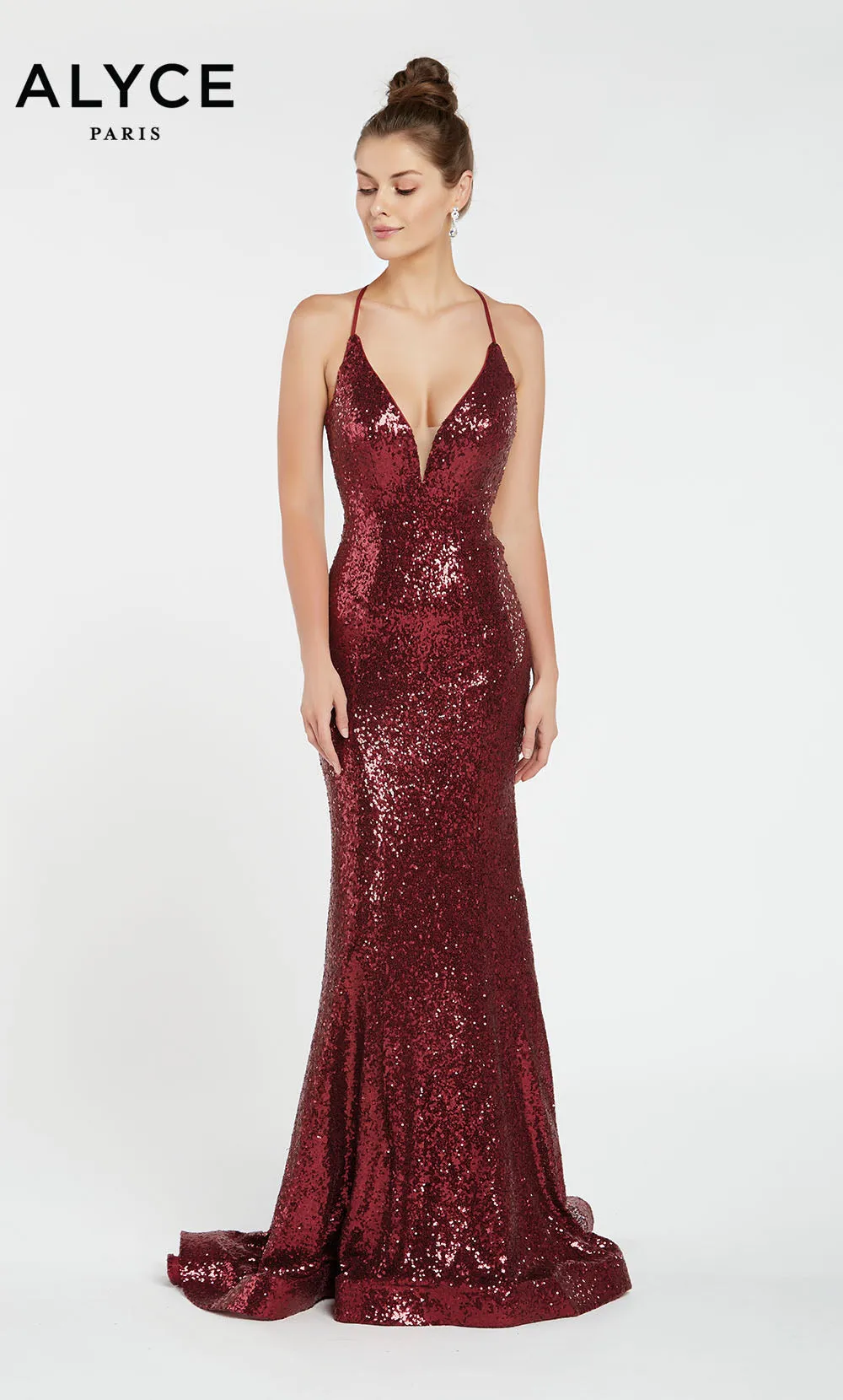 ALYCE Paris 1387 The Secret Dress - Long Plunging Sexy Straight Dress sold by Alyce Paris