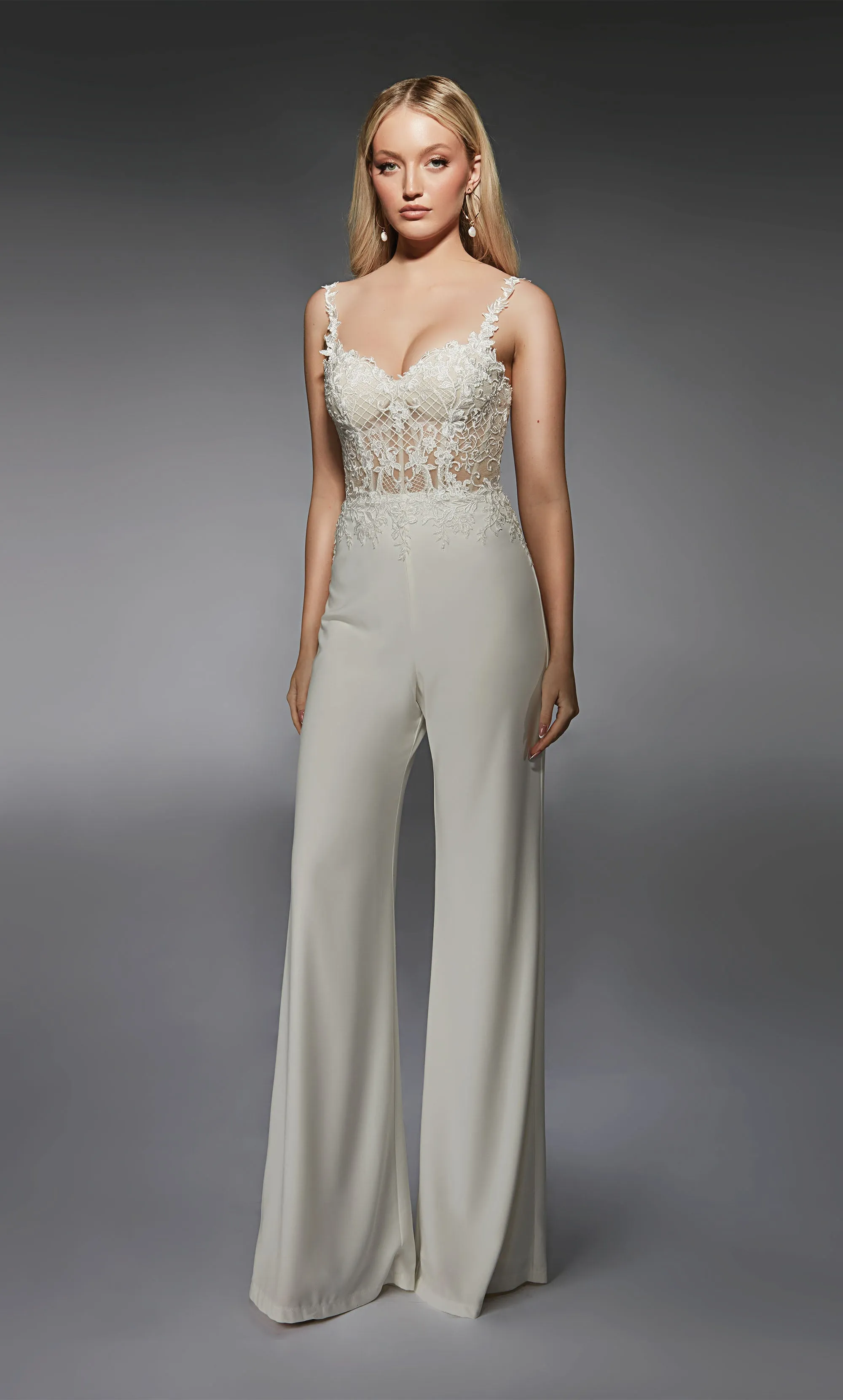 ALYCE Paris 70074 Bridal Sweetheart Neckline Elegant Jumpsuit Dress sold by Alyce Paris product image thumbnail 4