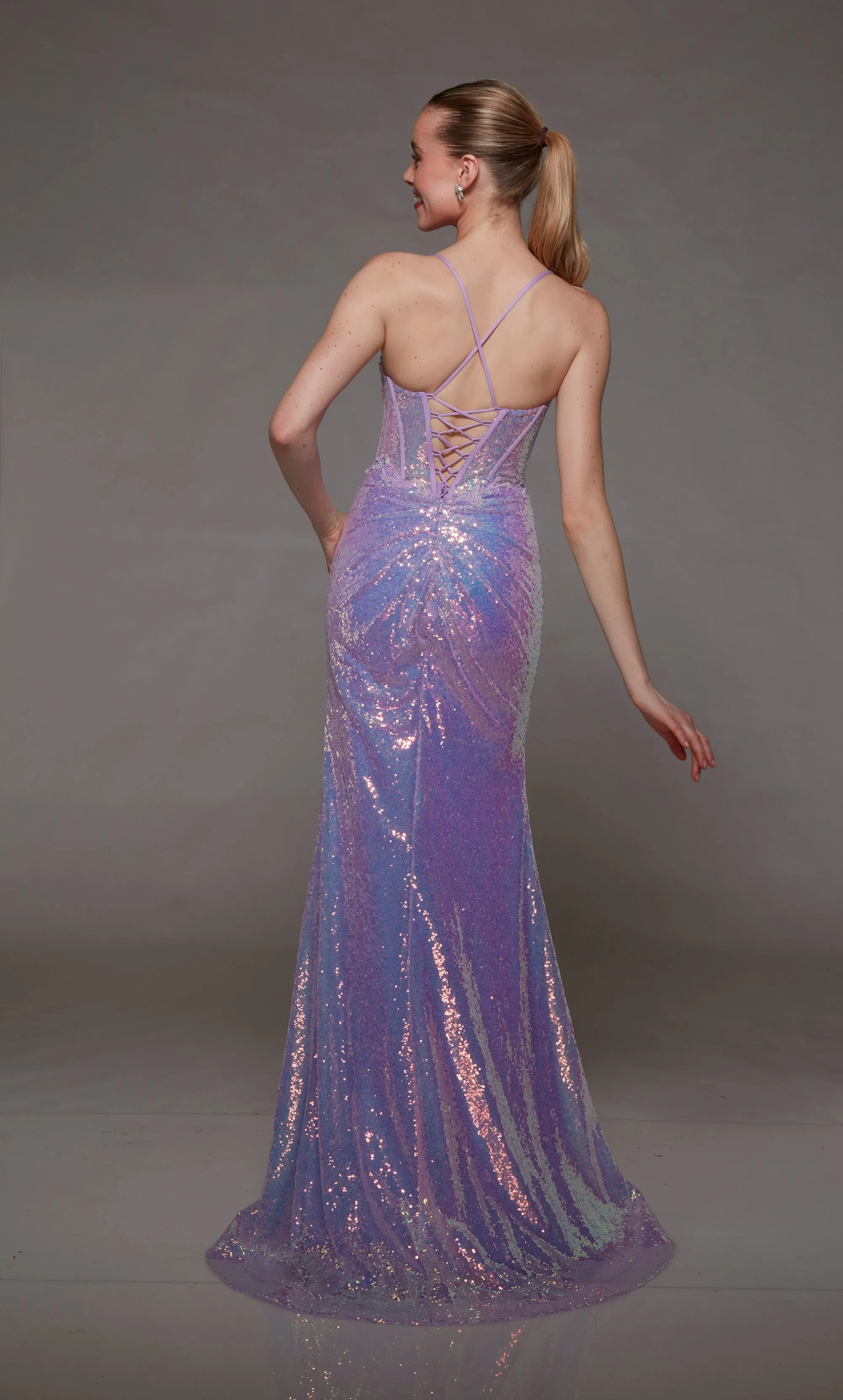 Formal Dress: 1819. Long, V-neckline, Straight, Lace-up Back sold by Alyce Paris product image thumbnail 2