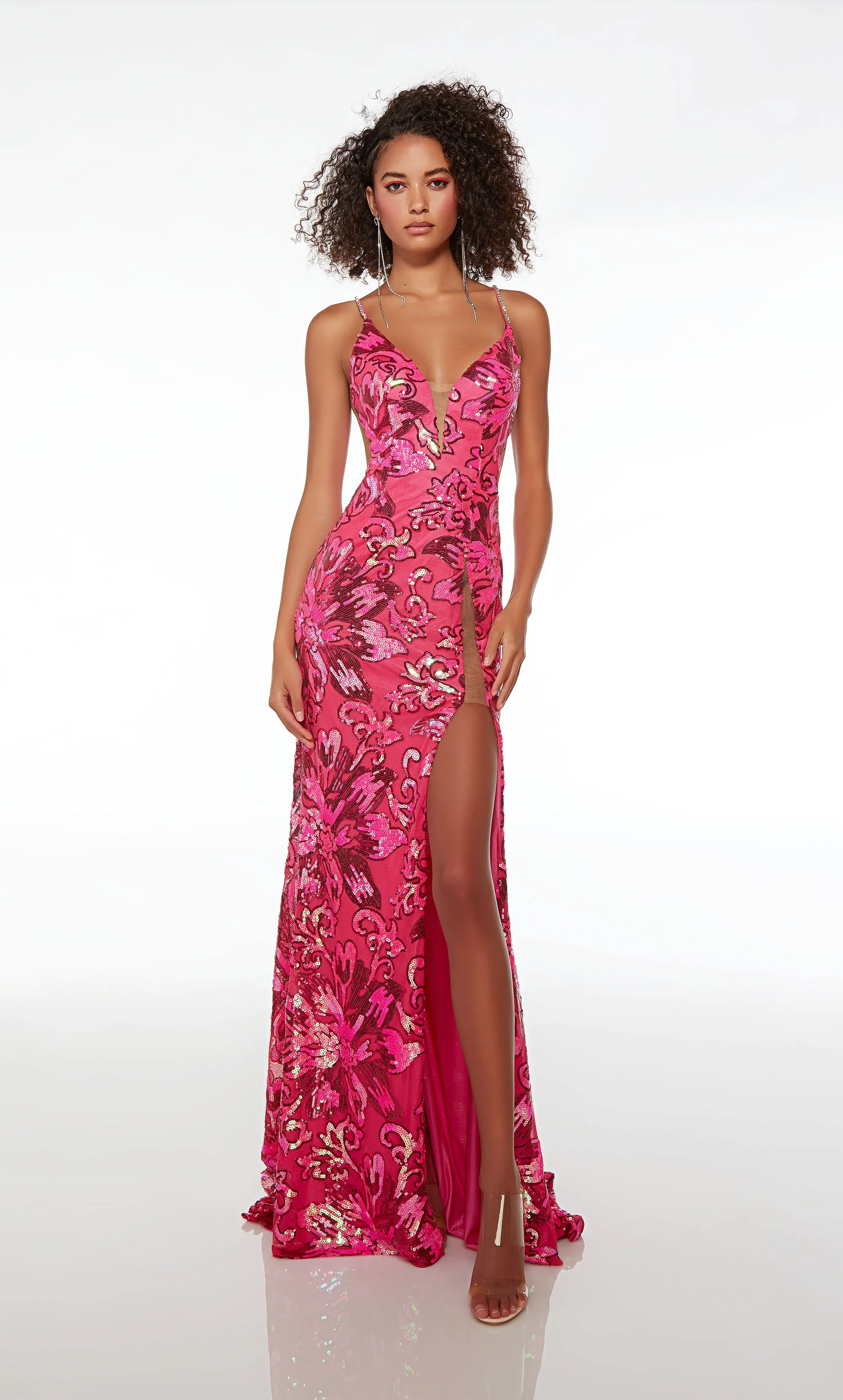 ALYCE Paris 61509 Alyce Long Plunging Shimmery/sparkly Straight Dress sold by Alyce Paris