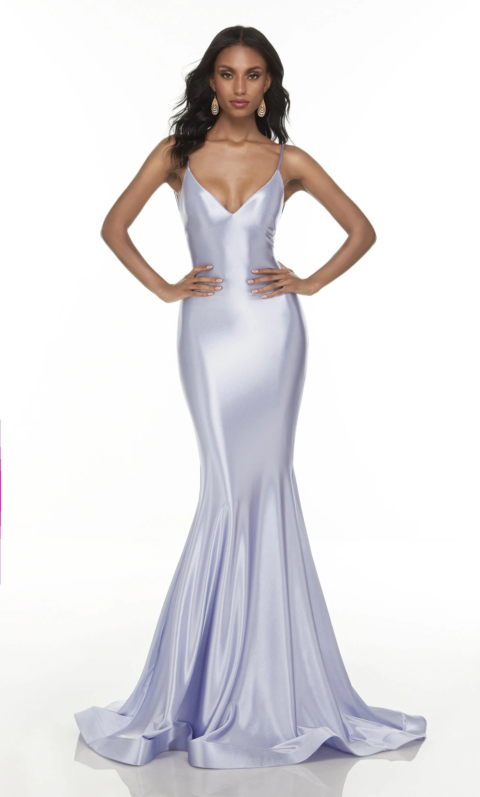 ALYCE Paris 61169 Alyce Long V-neckline Simple Mermaid Dress sold by Alyce Paris product image thumbnail 5