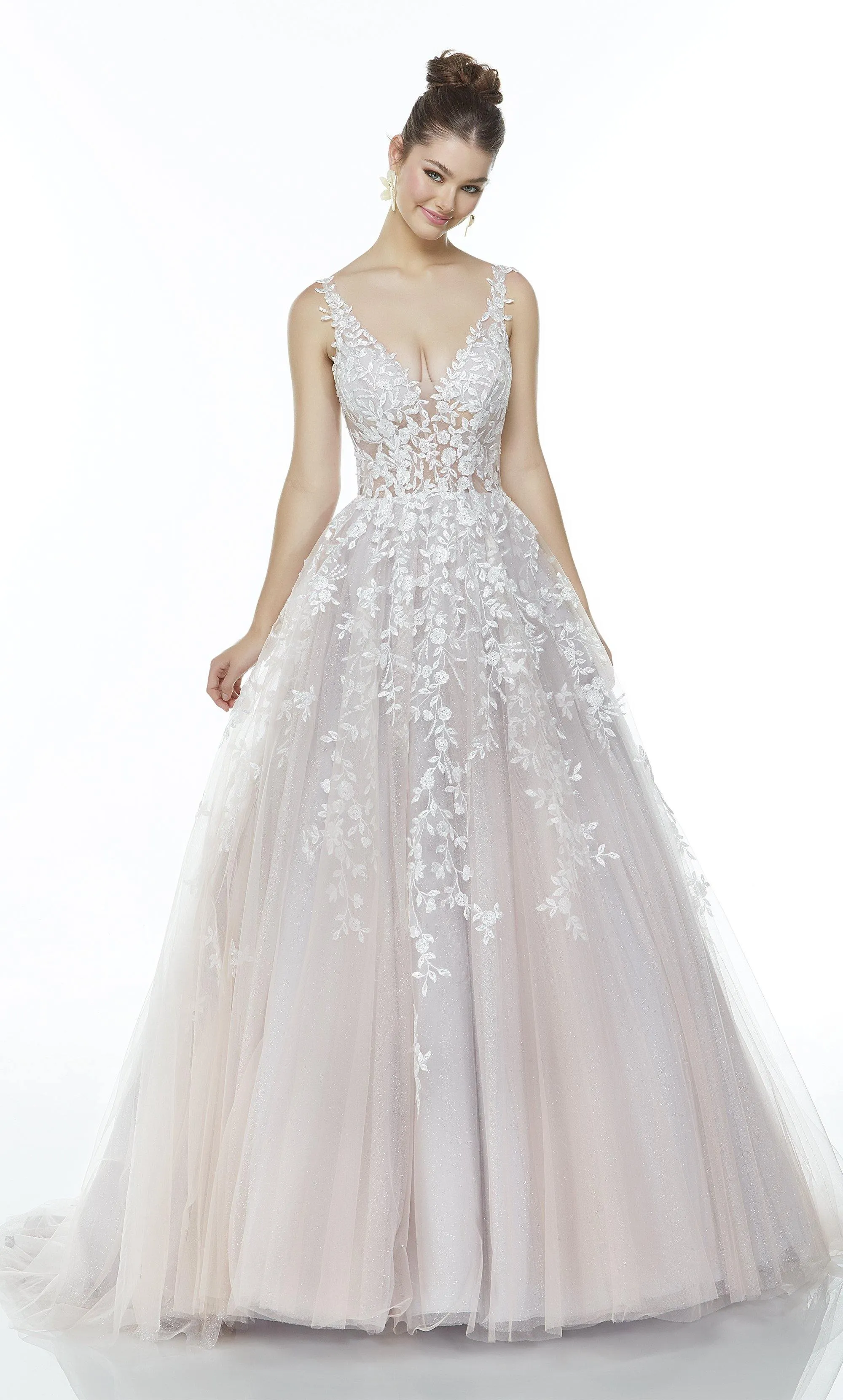 ALYCE Paris 61106 Alyce Long Plunging Embellished Ballgown Dress sold by Alyce Paris