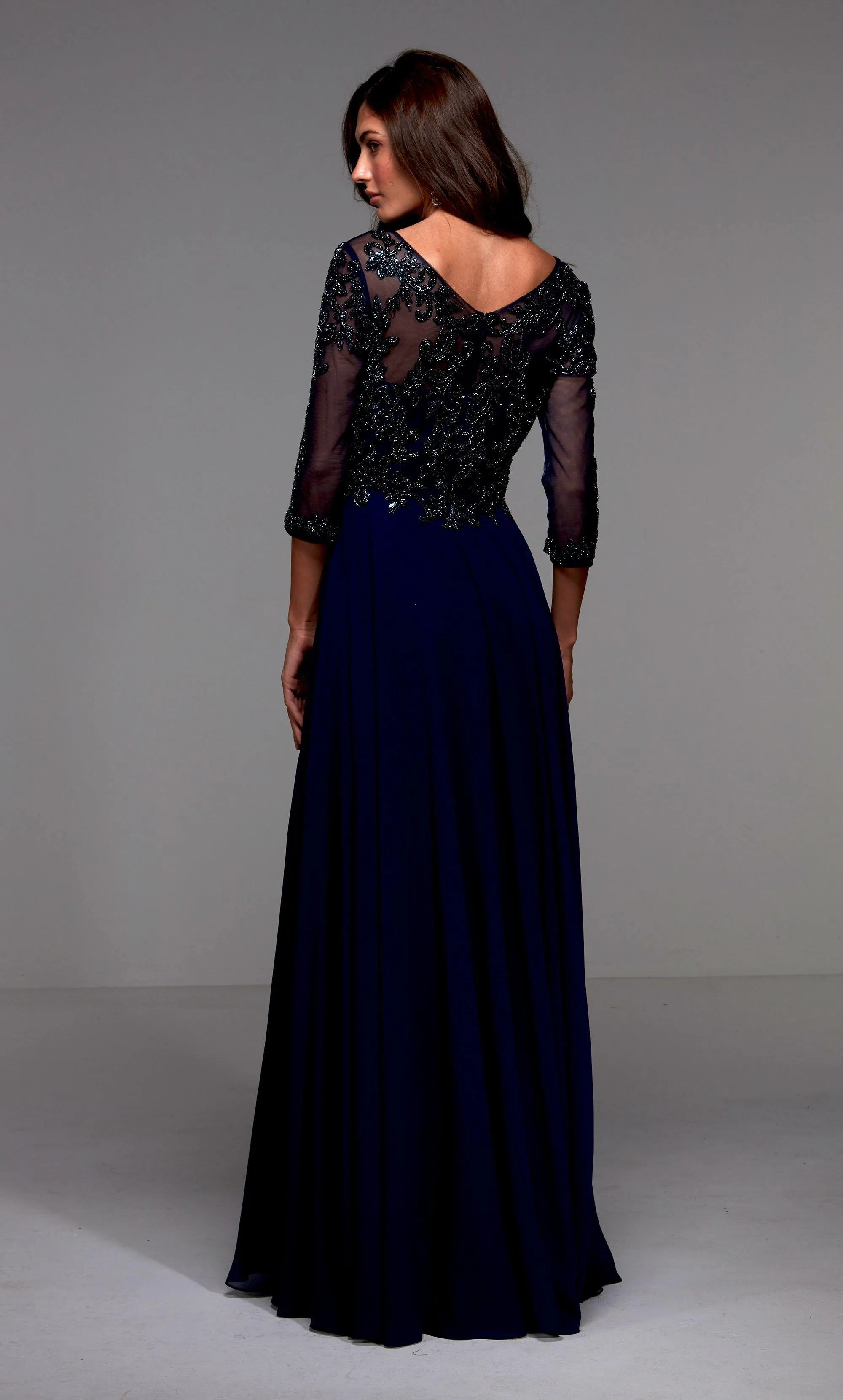 Formal Dress: 27502. Long Evening Dress, Illusion Neckline, Flowy sold by Alyce Paris product image thumbnail 2