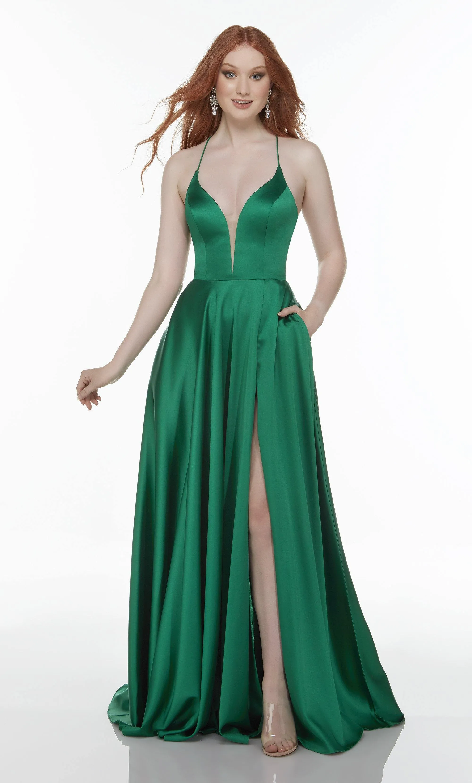 ALYCE Paris 1722 The Secret Dress - Long Plunging Slit Flowy Dress sold by Alyce Paris product image thumbnail 5