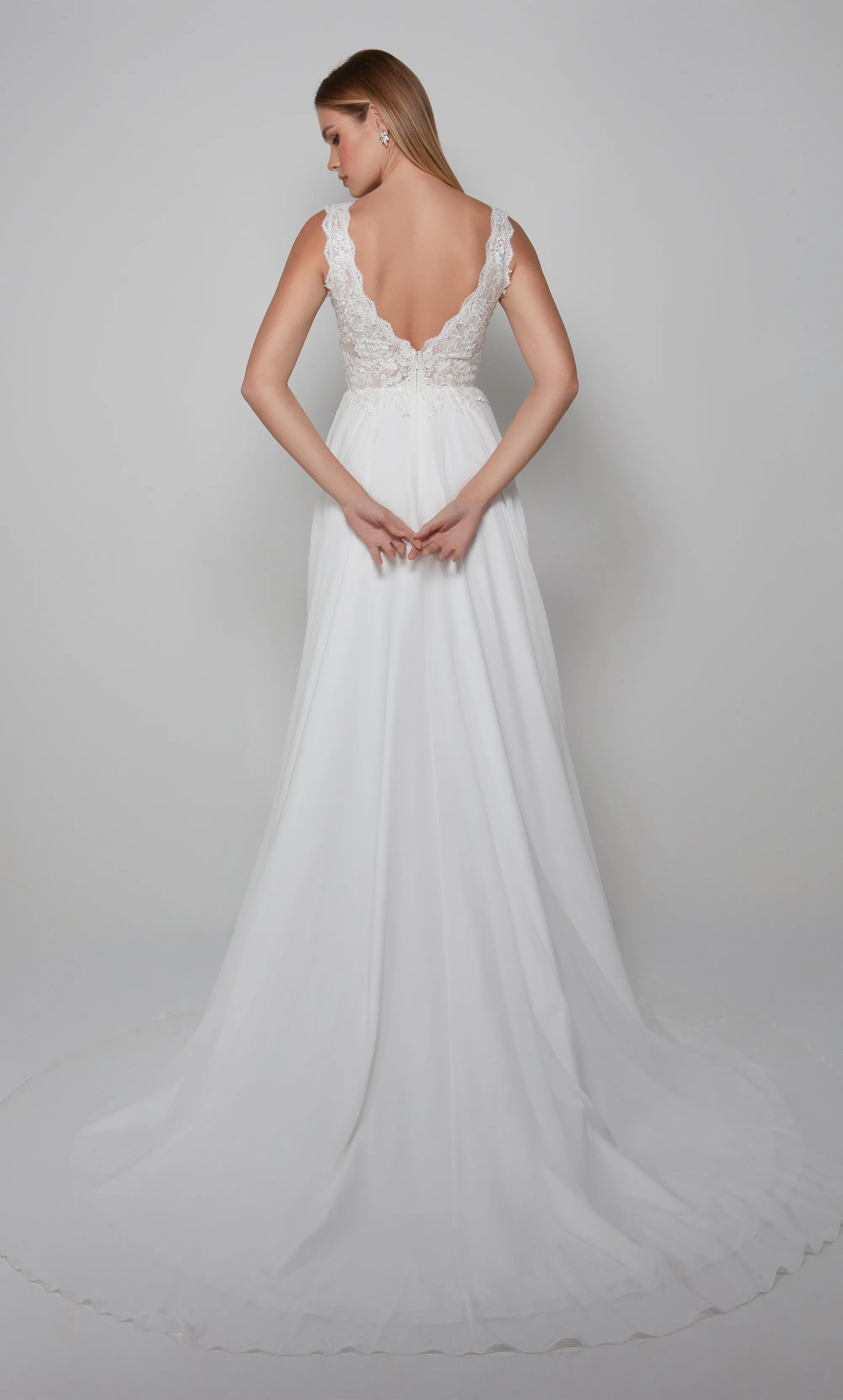 ALYCE Paris 7071 Bridal Plunging Neckline Modest A Line Dress sold by Alyce Paris product image thumbnail 2