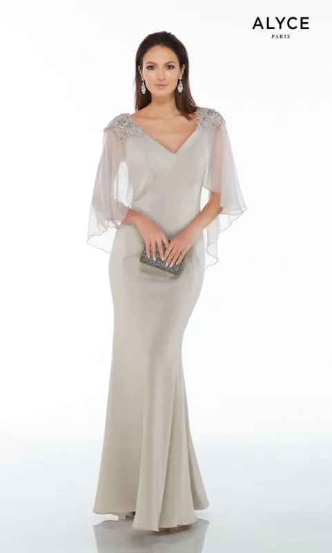 ALYCE Paris 27170 Special Occasion V-neck Embellished Straight Dress sold by Alyce Paris