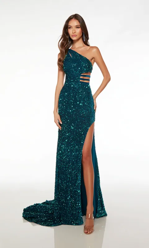 Formal Dress: 61589. Long, One Shoulder Neckline, Straight sold by Alyce Paris