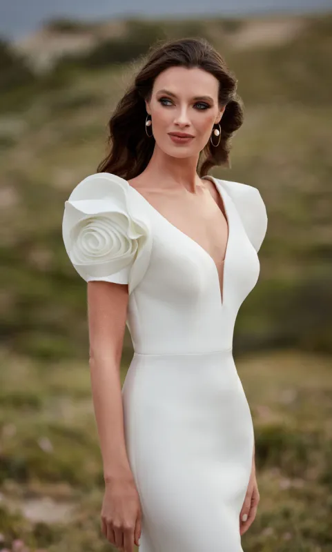 ALYCE Paris 7066 Bridal Plunging Neckline Simple Mermaid Dress sold by Alyce Paris