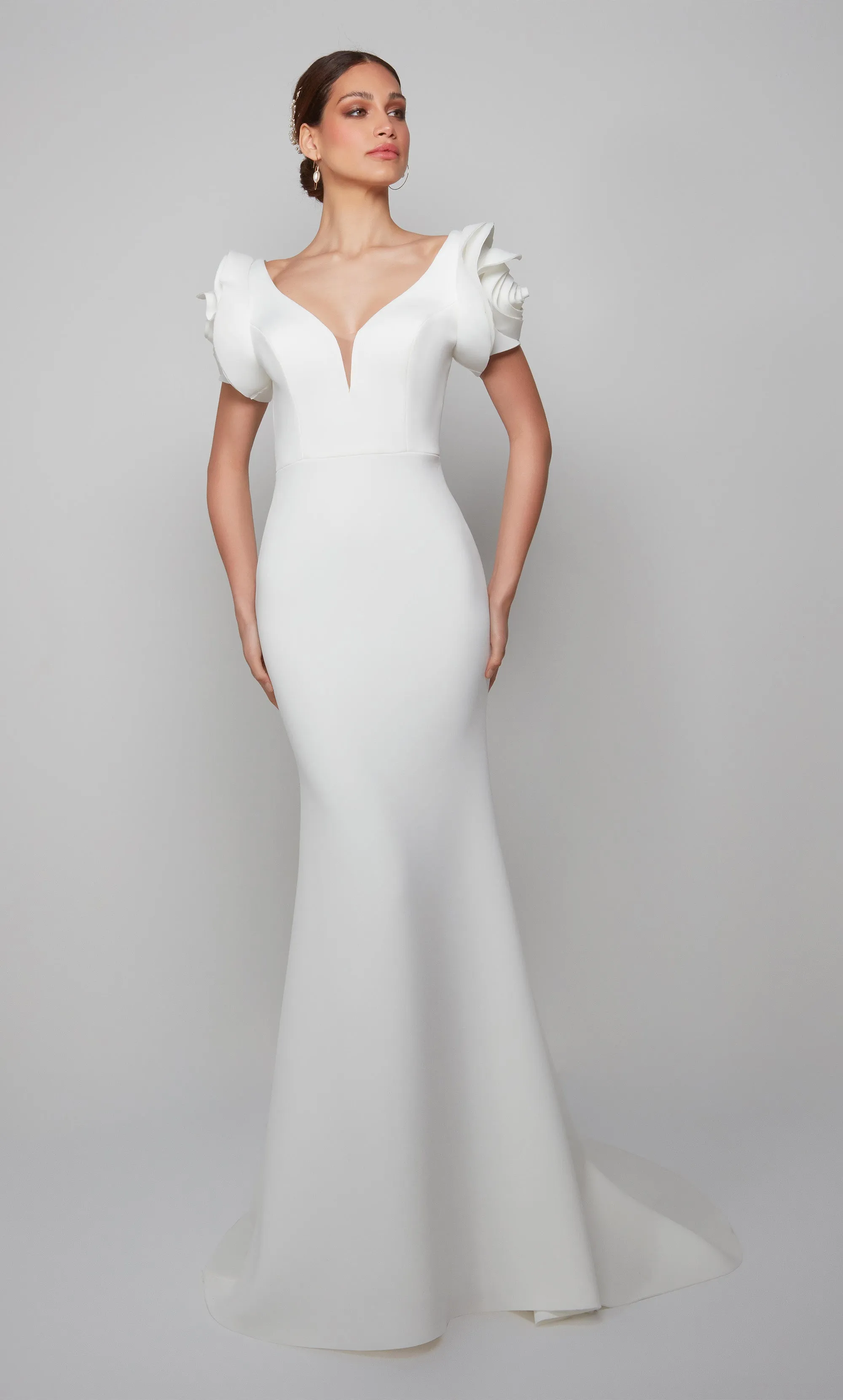 ALYCE Paris 7066 Bridal Plunging Neckline Simple Mermaid Dress sold by Alyce Paris product image thumbnail 5