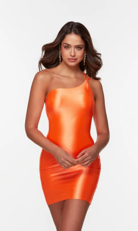 Formal Dress: 4520. Short, One Shoulder, Straight, Closed Back sold by Alyce Paris