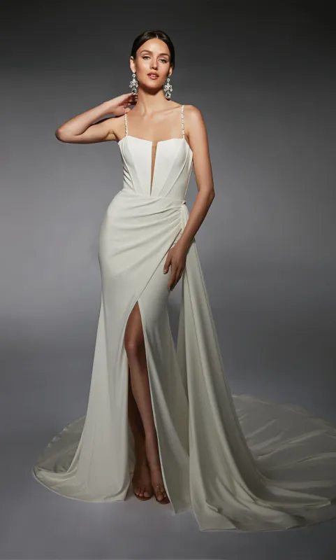 ALYCE Paris 7104 Bridal Straight Across Neckline Corset Mermaid Dress sold by Alyce Paris