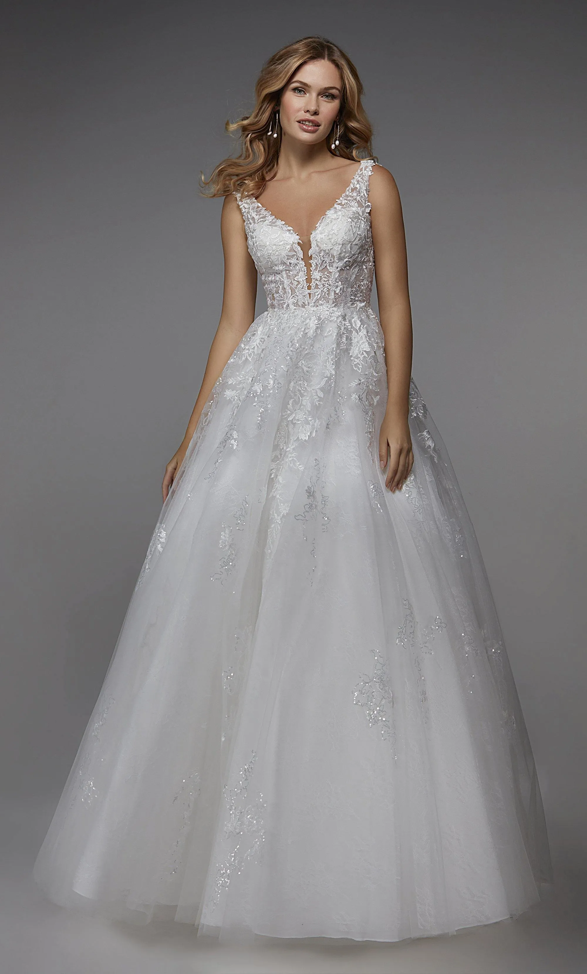 ALYCE Paris 7039 Bridal Plunging Neckline Train Ballgown Dress sold by Alyce Paris product image thumbnail 3