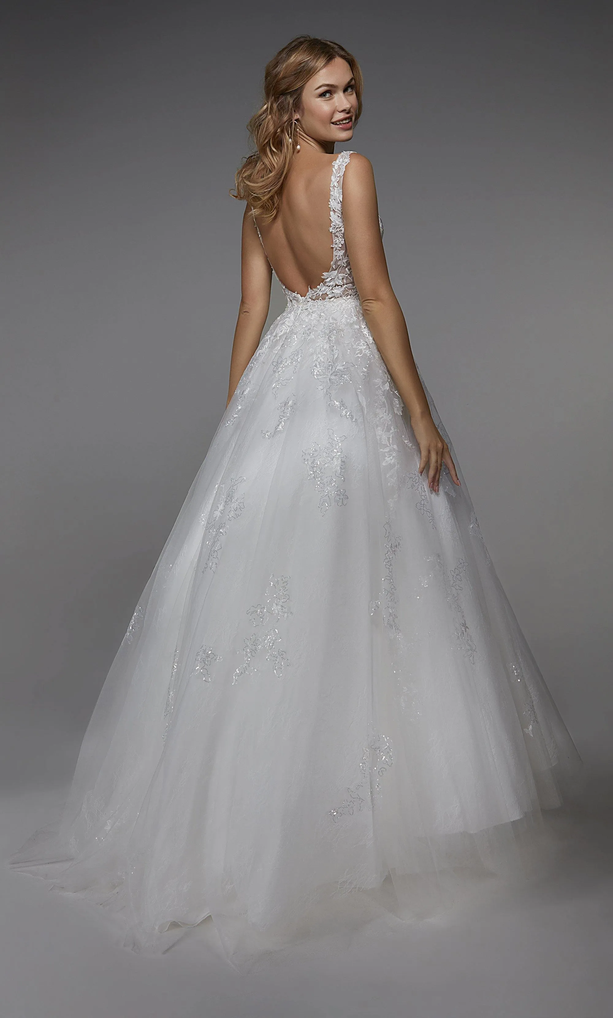 ALYCE Paris 7039 Bridal Plunging Neckline Train Ballgown Dress sold by Alyce Paris product image thumbnail 2
