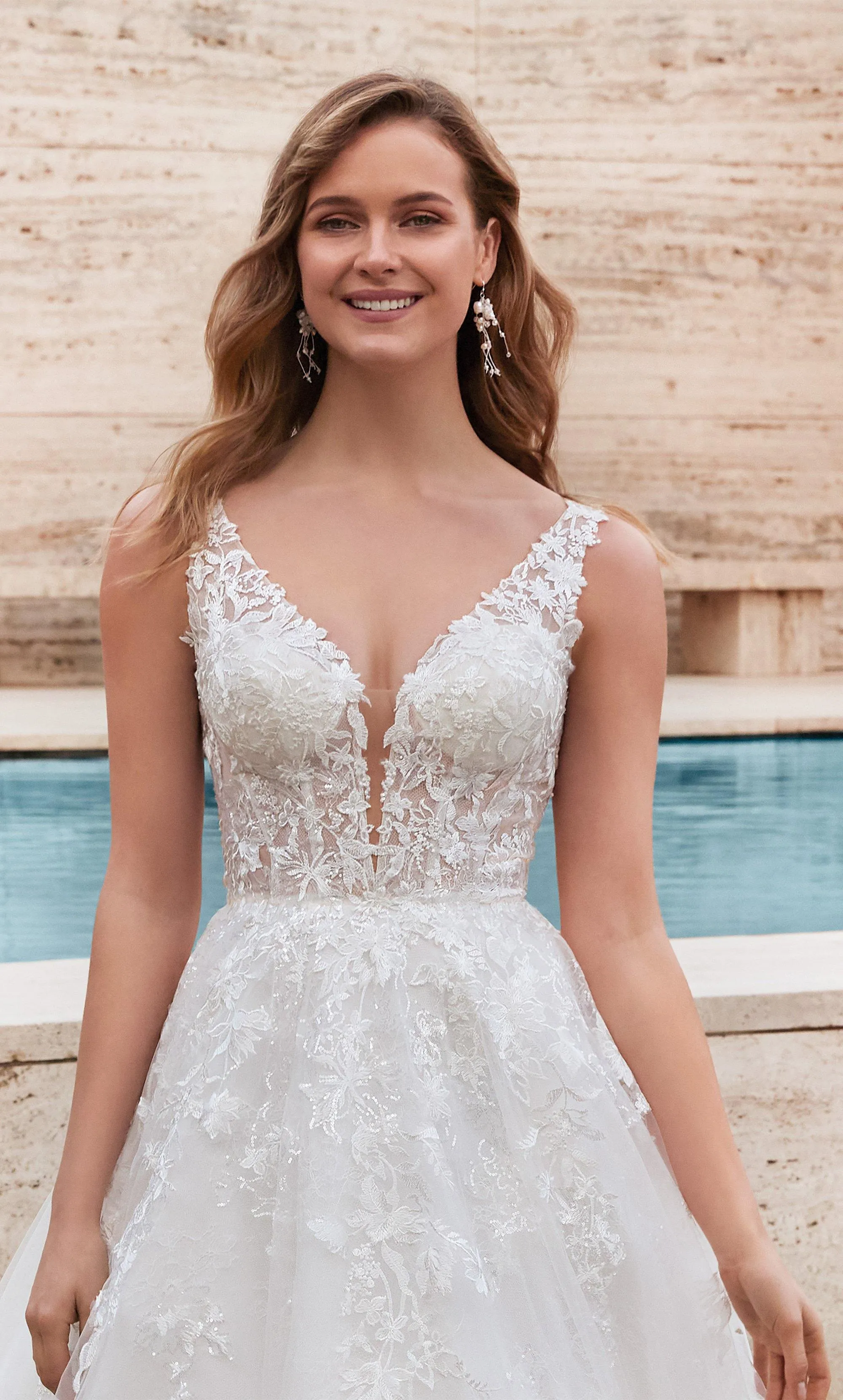 ALYCE Paris 7039 Bridal Plunging Neckline Train Ballgown Dress sold by Alyce Paris product image thumbnail 5