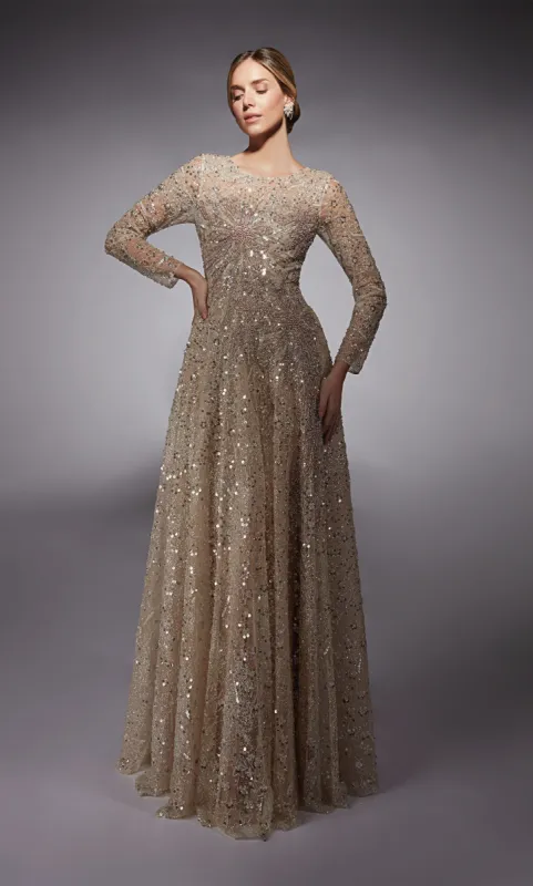 ALYCE Paris 27757 Special Occasion Illusion Shimmery/sparkly A Line Dress sold by Alyce Paris
