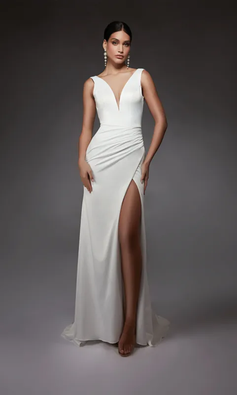 ALYCE Paris 7092 Bridal Plunging Neckline Slit Mermaid Dress sold by Alyce Paris