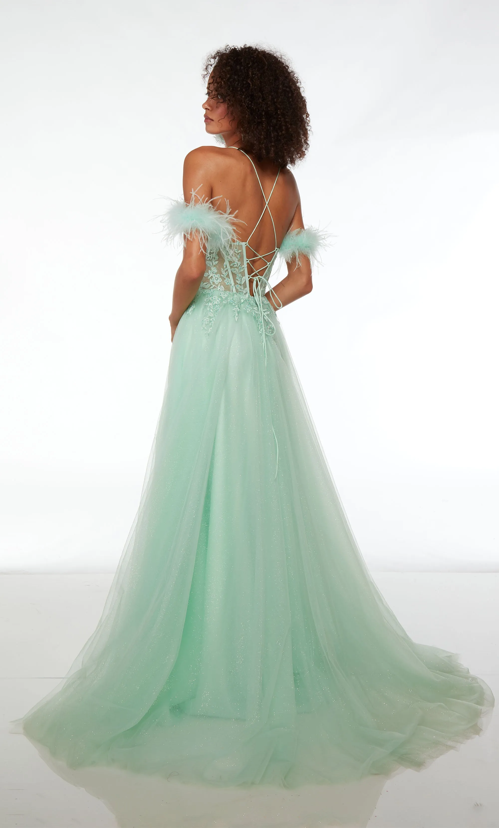 Formal Dress: 61561. Long, V-neck, A-line, Lace-up Back sold by Alyce Paris product image thumbnail 2